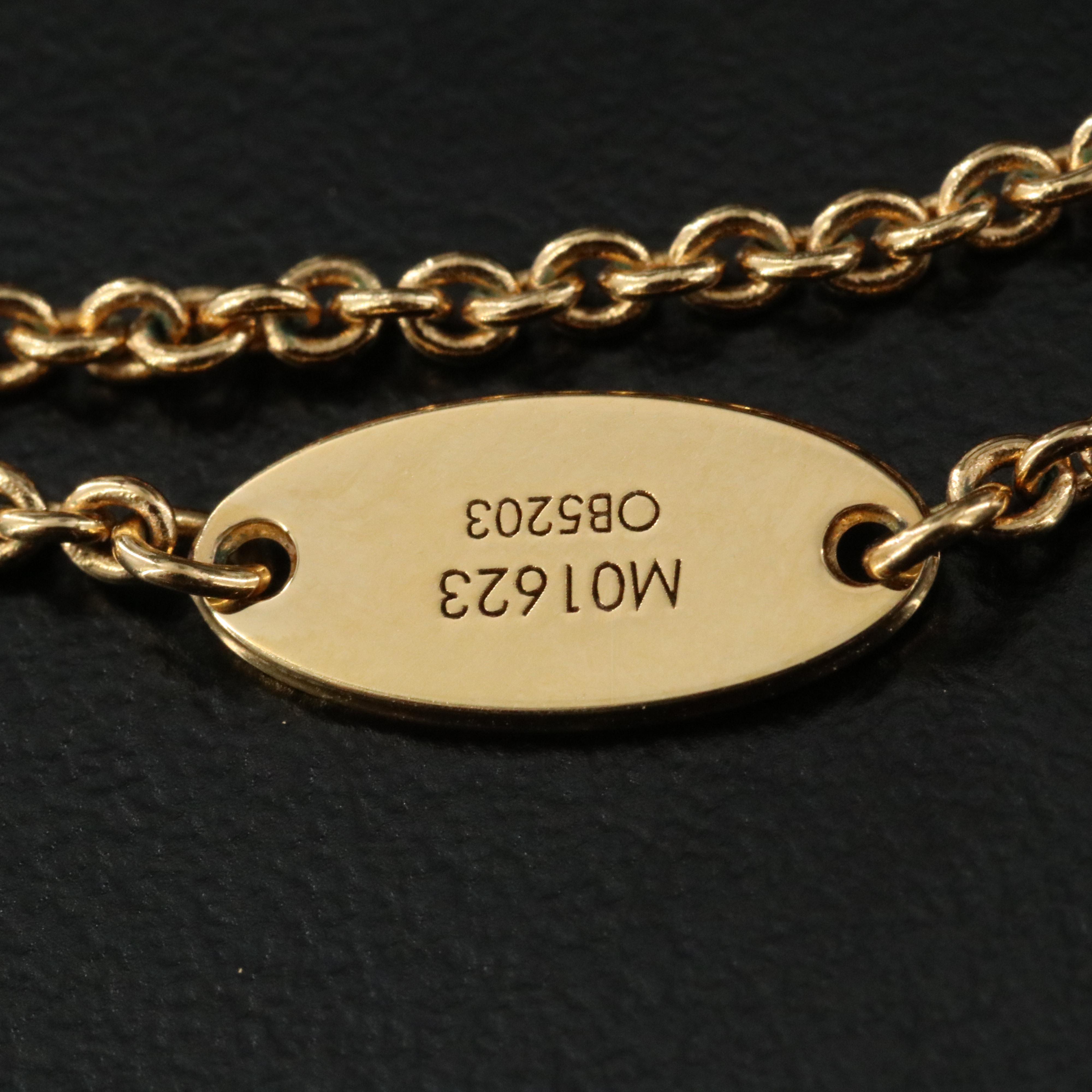 Louis Vuiitton LV Logo Faux Pearl Necklace