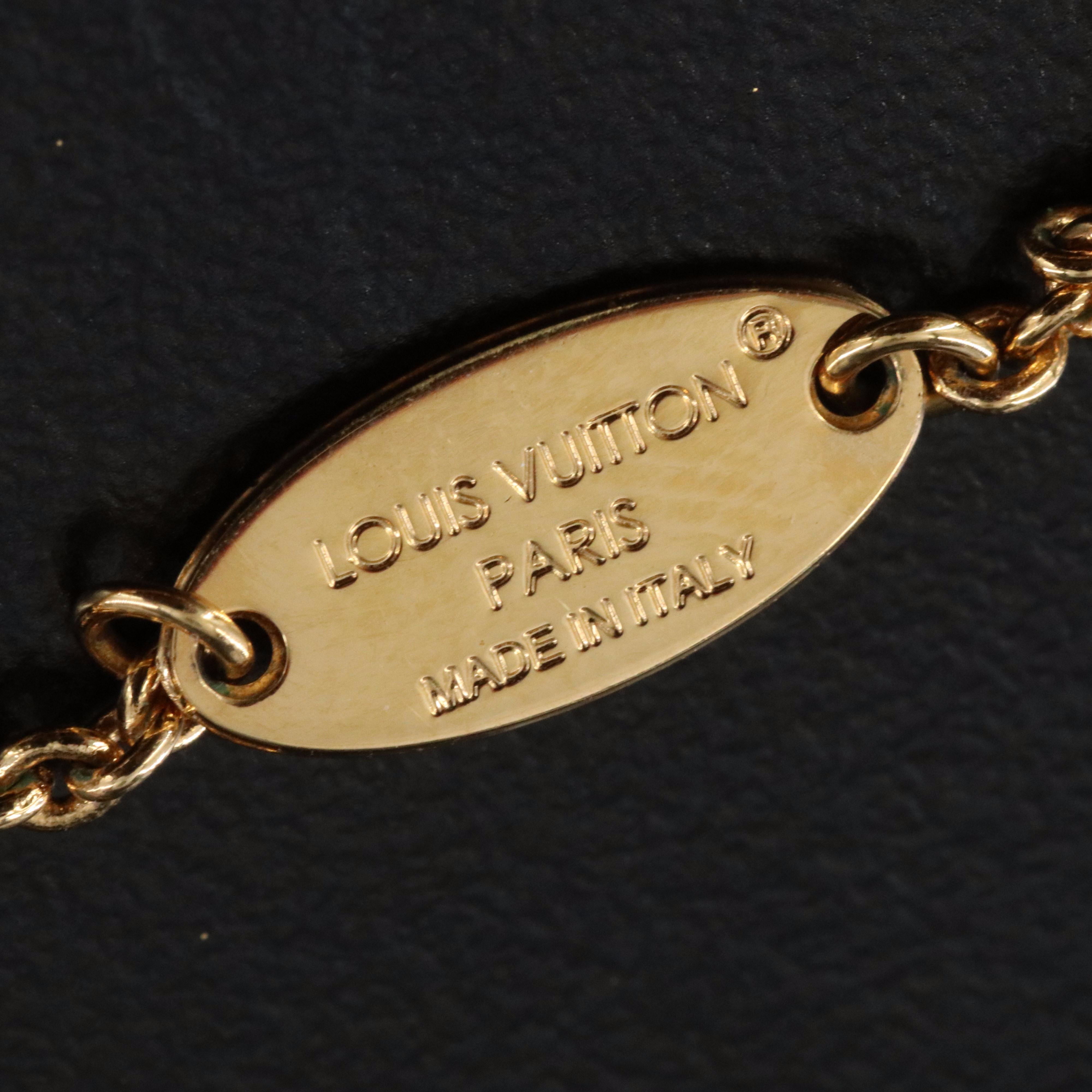 Louis Vuiitton LV Logo Faux Pearl Necklace