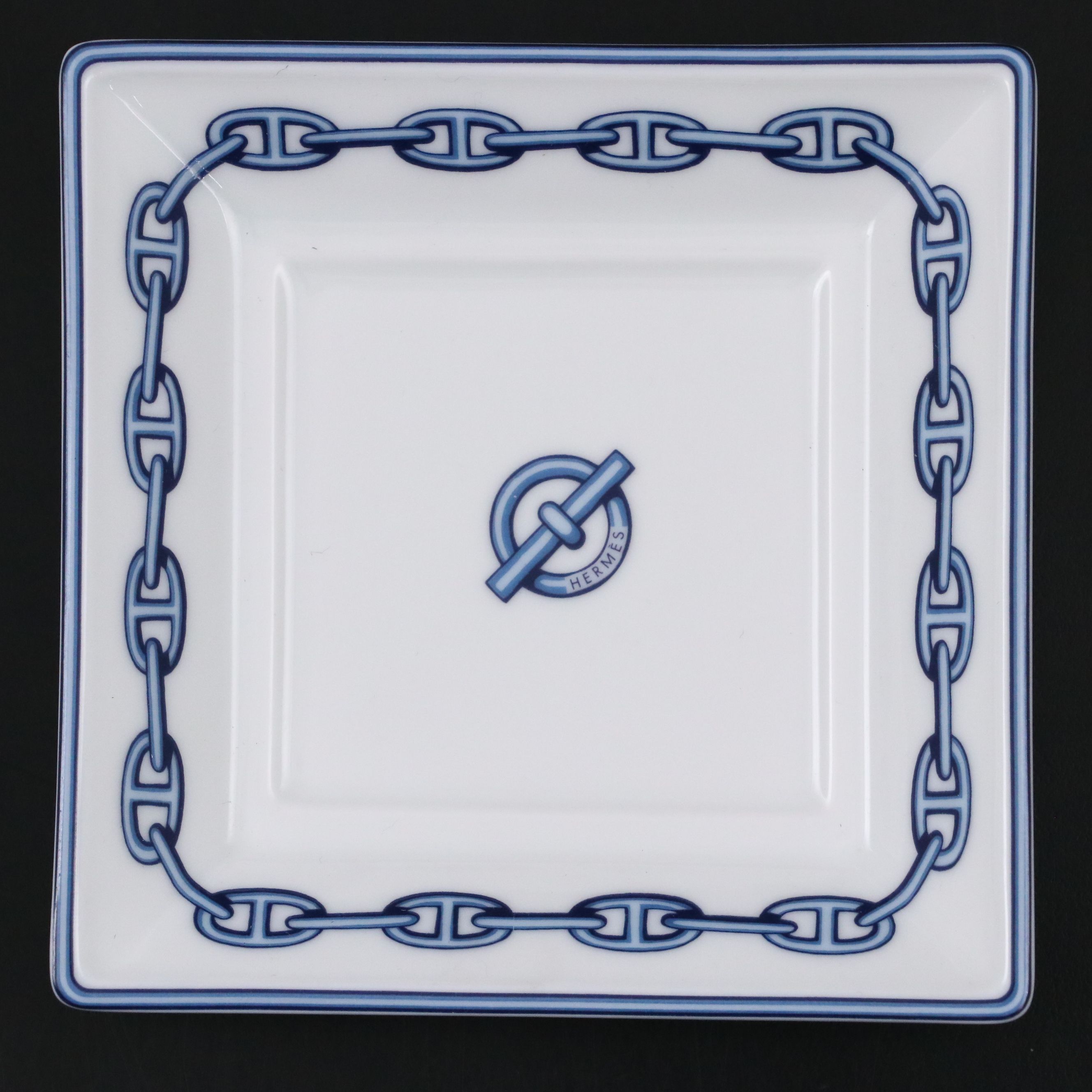 Hermès "Chaine d'Ancre" Porcelain Square Valet Trays