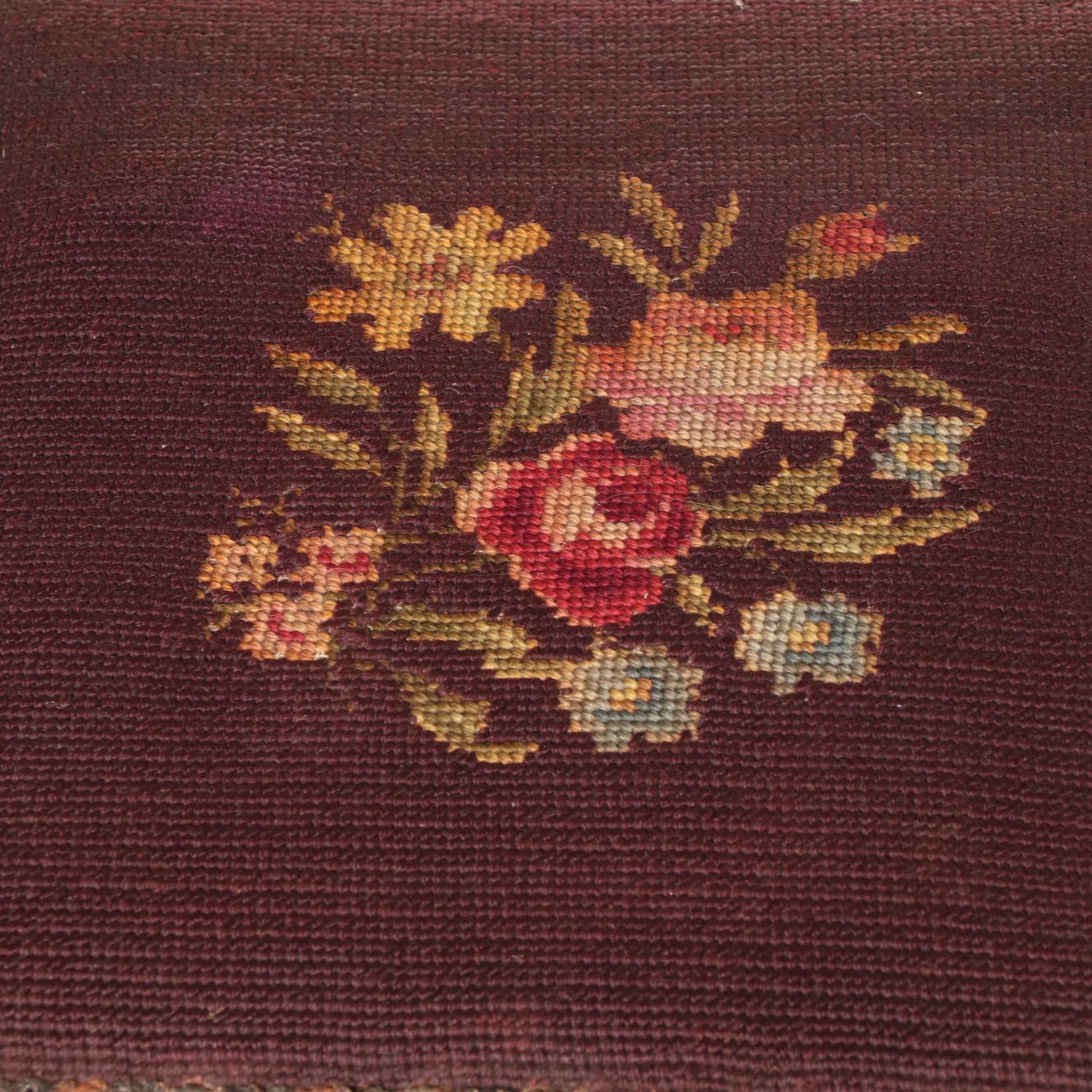 Pair of Eastlake Style Walnut Finish Chairs with Needlepoint Seats