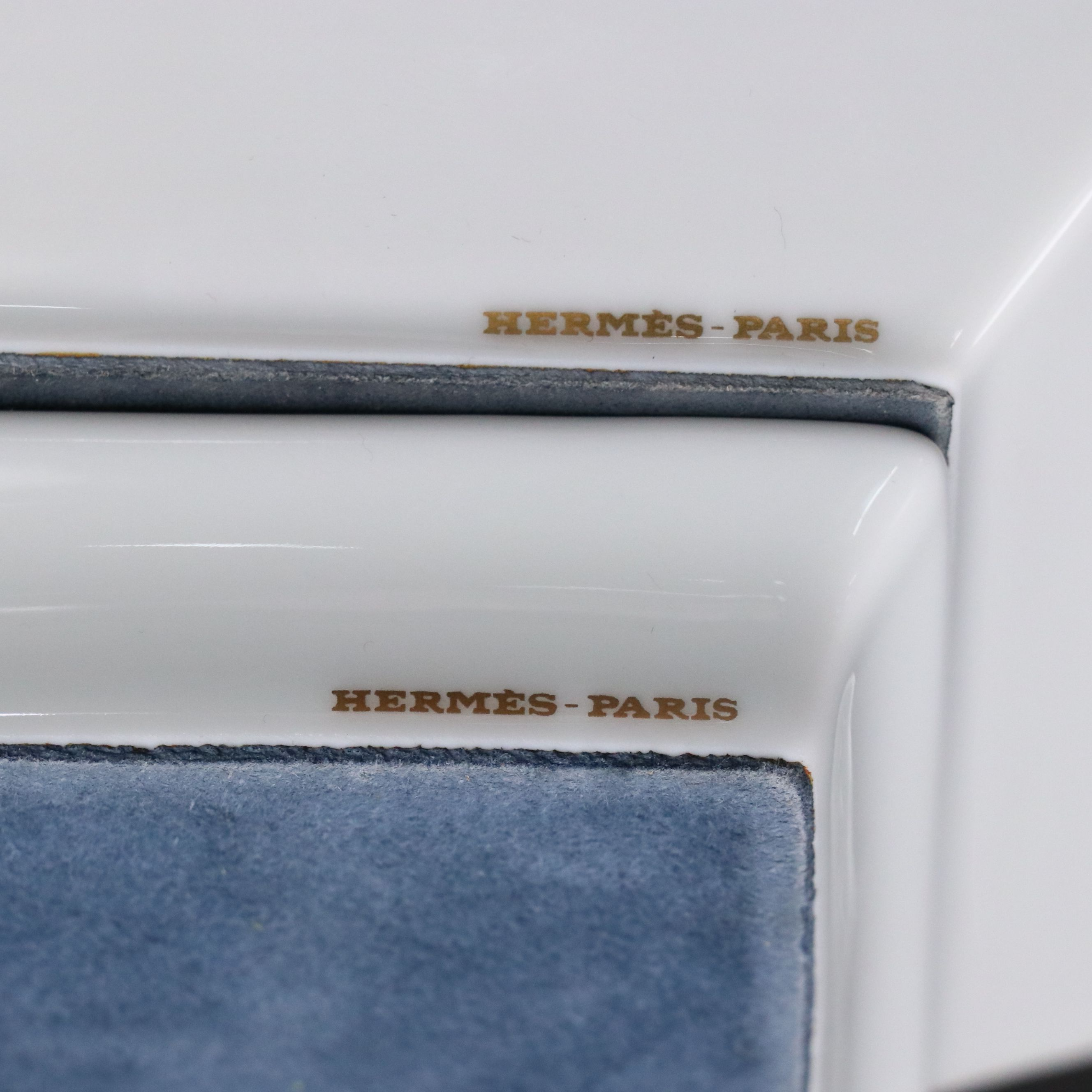 Hermès "Chaine d'Ancre" Porcelain Square Valet Trays