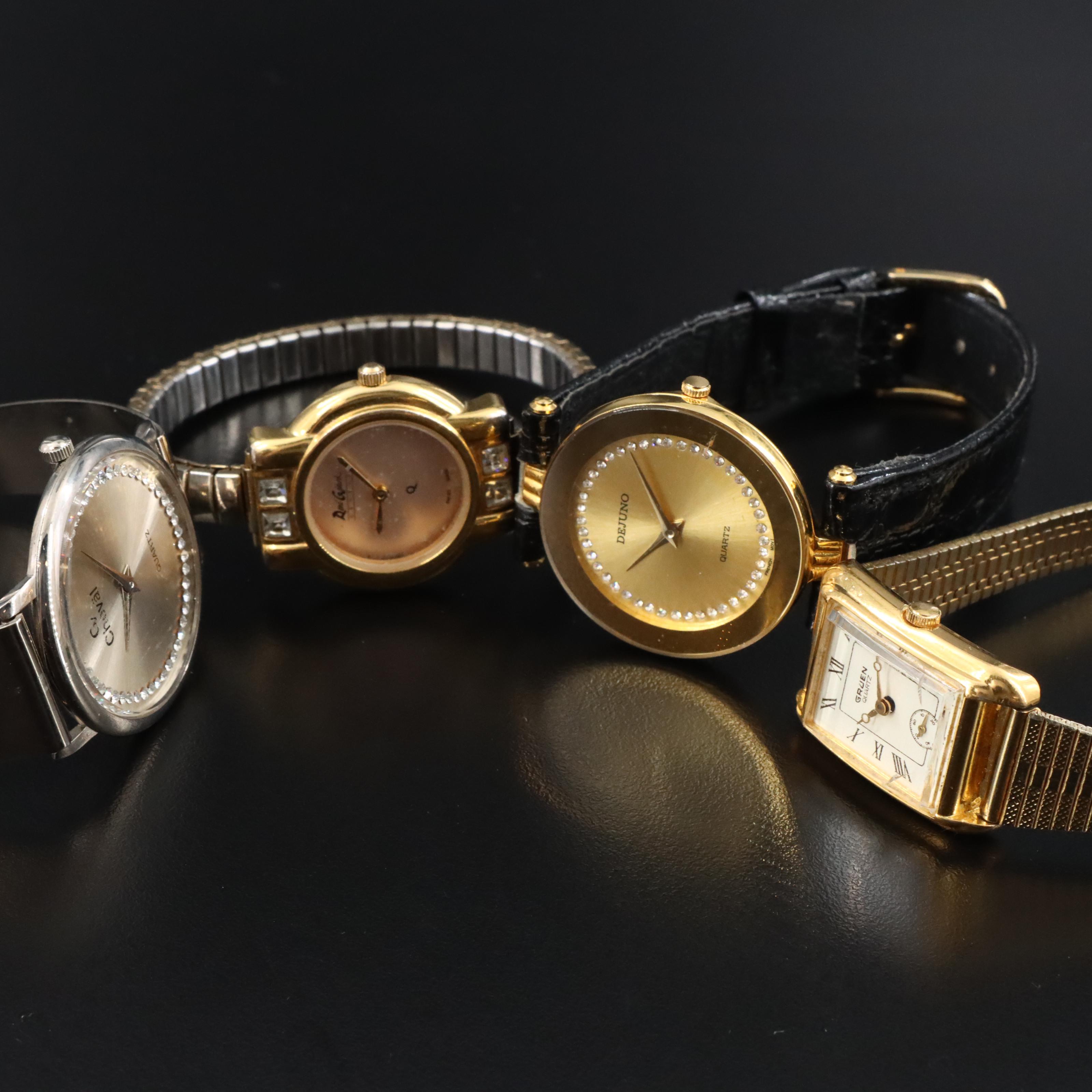 Collection of Quartz Watches Featuring Adolfo, Gruen and Cheval