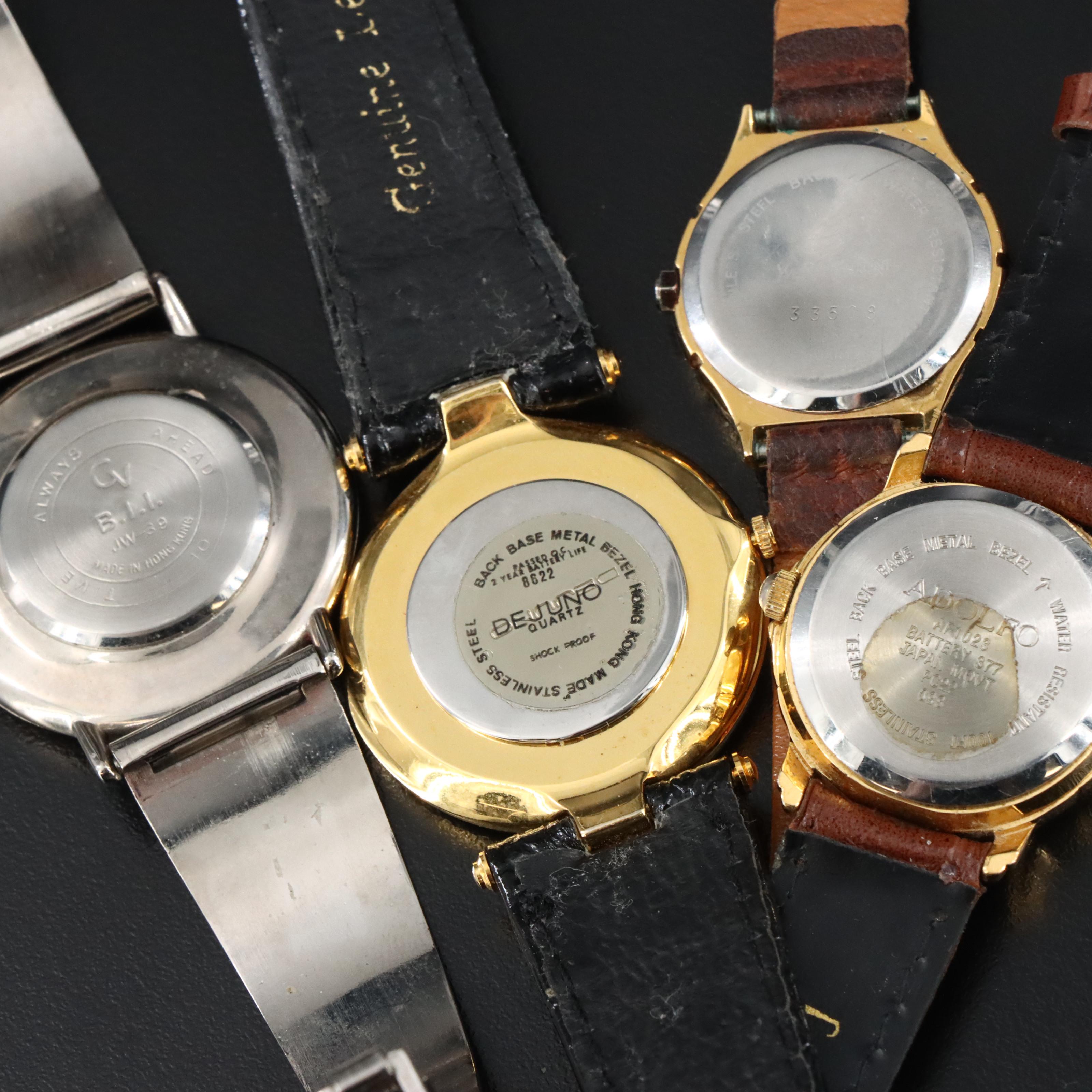 Collection of Quartz Watches Featuring Adolfo, Gruen and Cheval