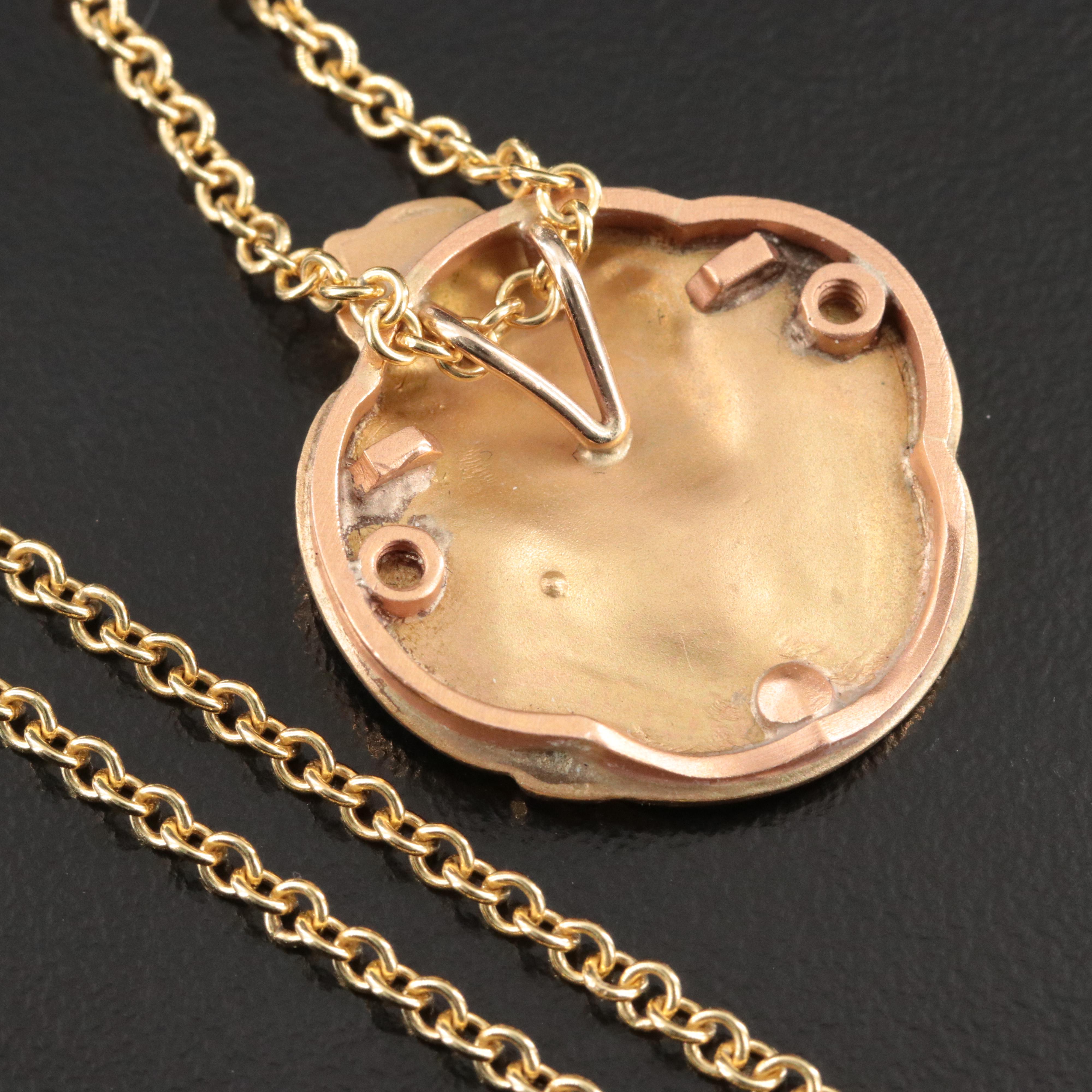 Art Nouveau 18K Diamond Pendant Necklace