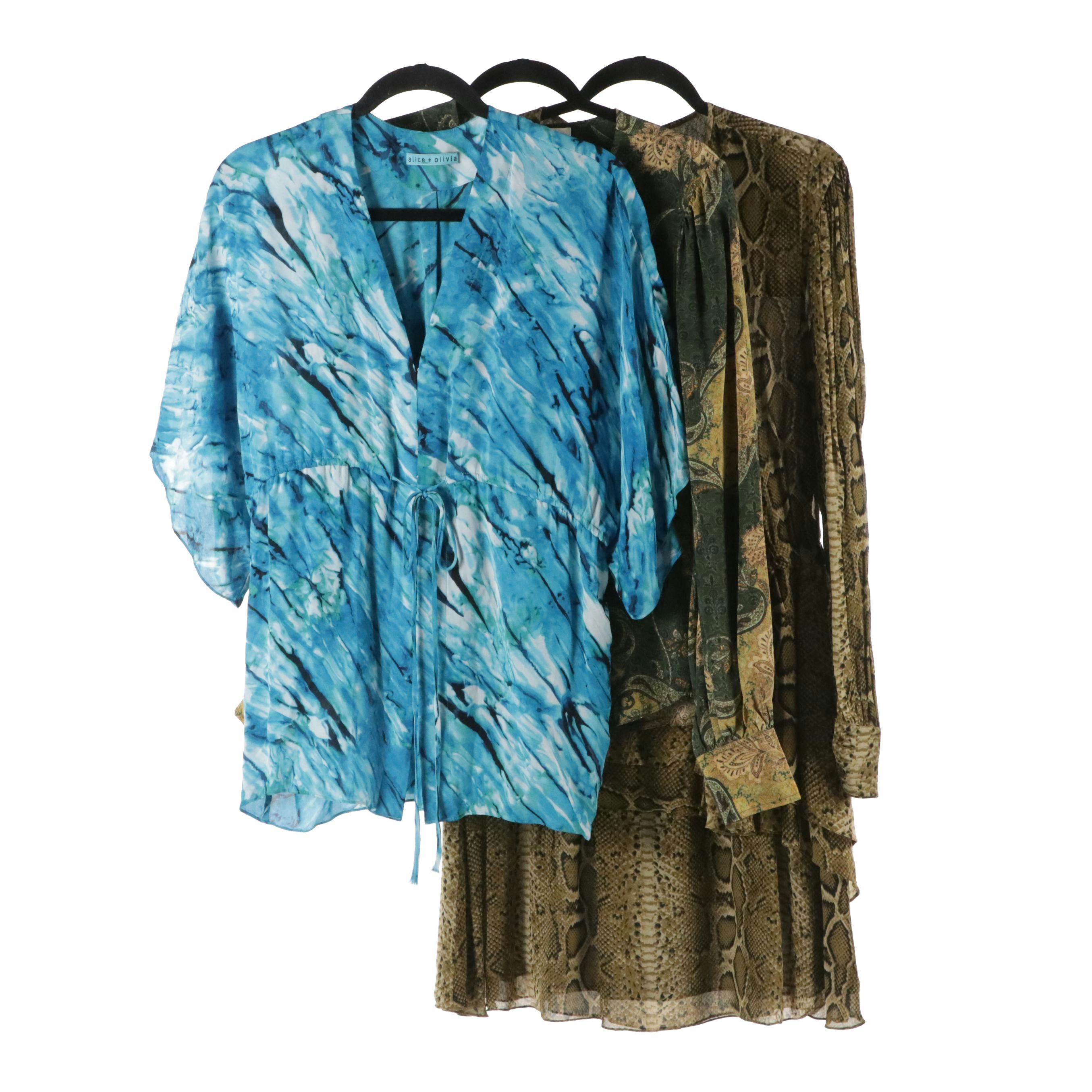 Alice + Olivia and Ulla Johnson Silk Printed Blouses with Isabel Marant Dress