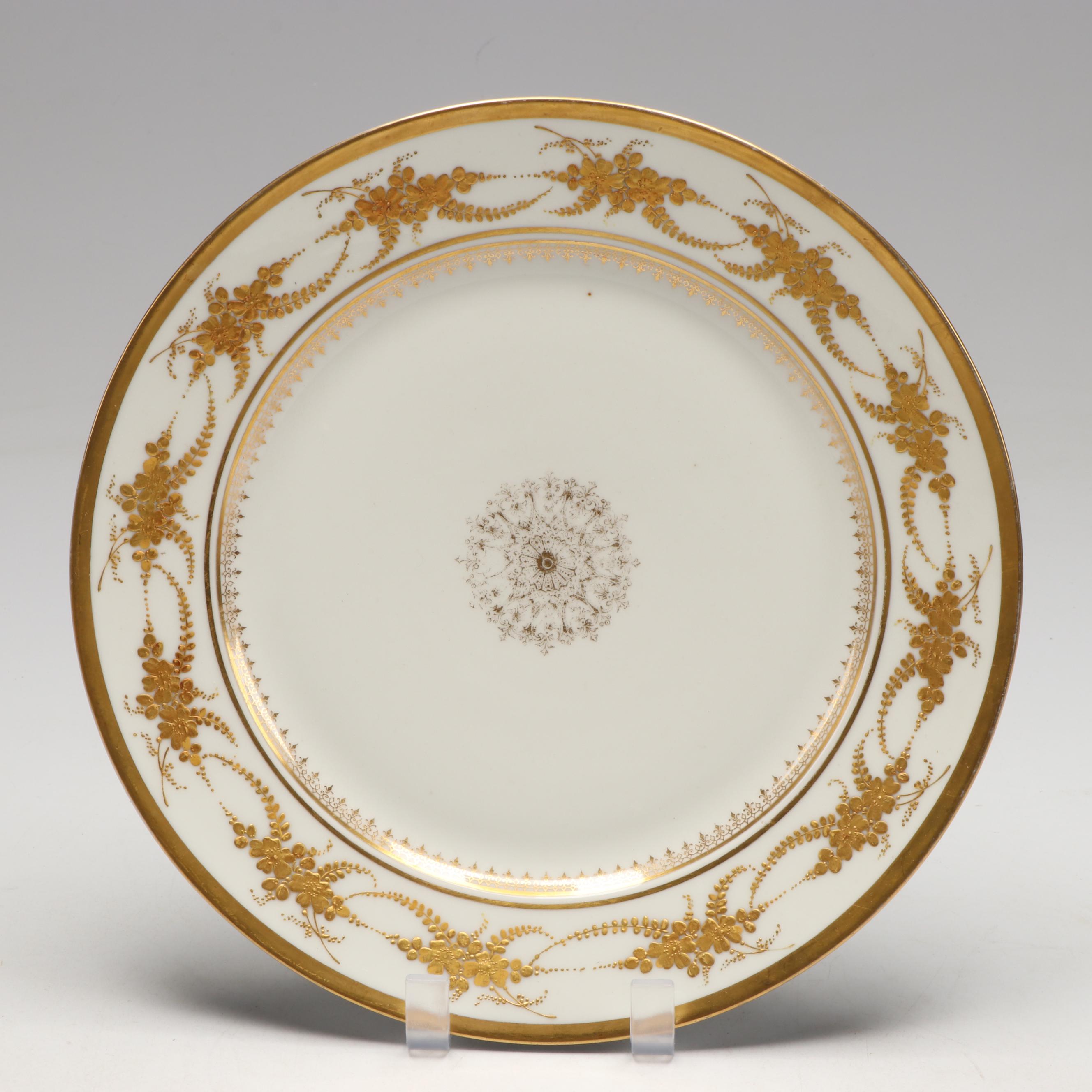 LDBC Gilt Porcelain Dinner Plates