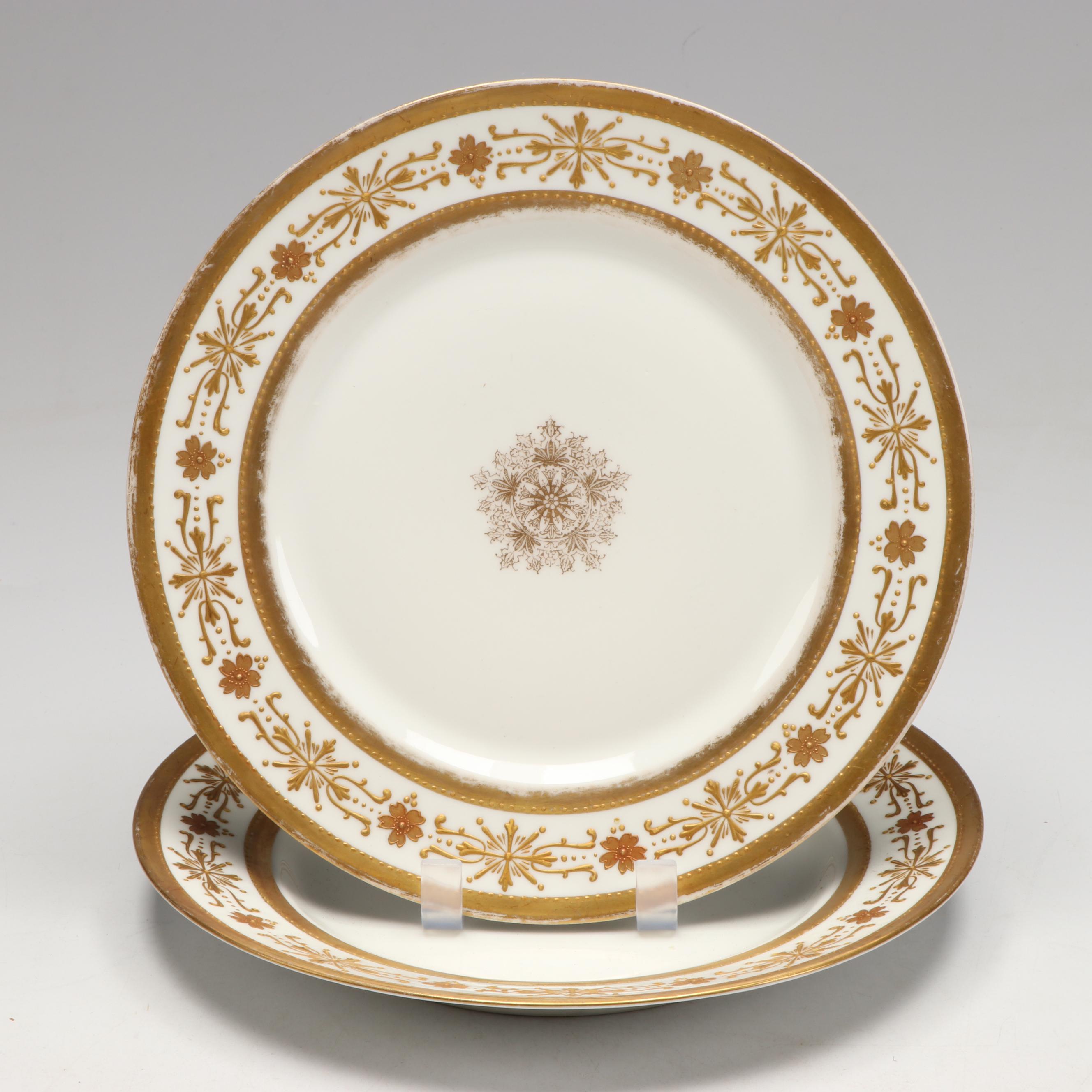 LDBC Gilt Porcelain Dinner Plates