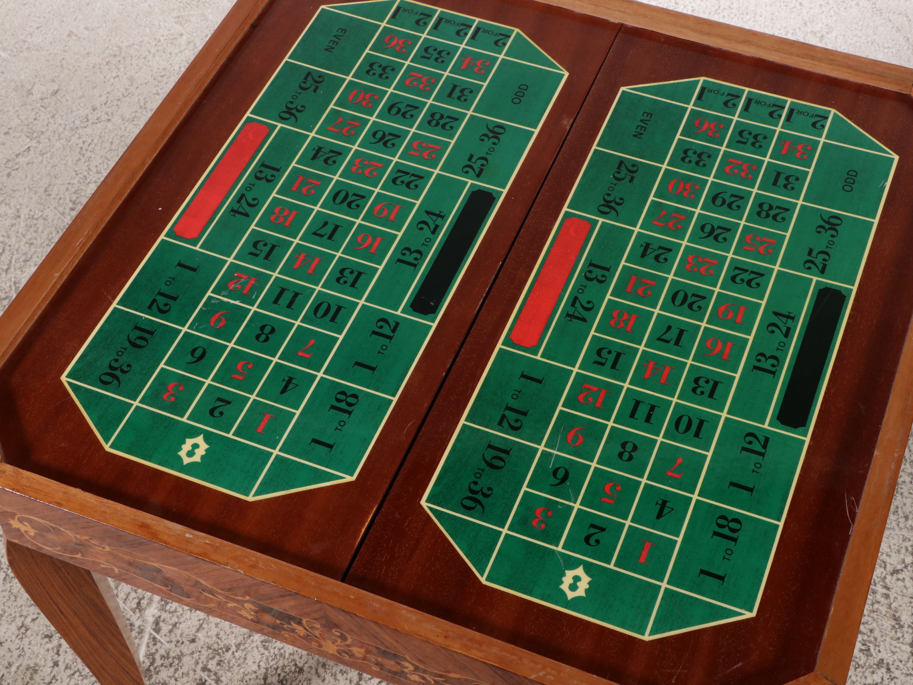 Italian Style Marquetry Inlaid Games Table