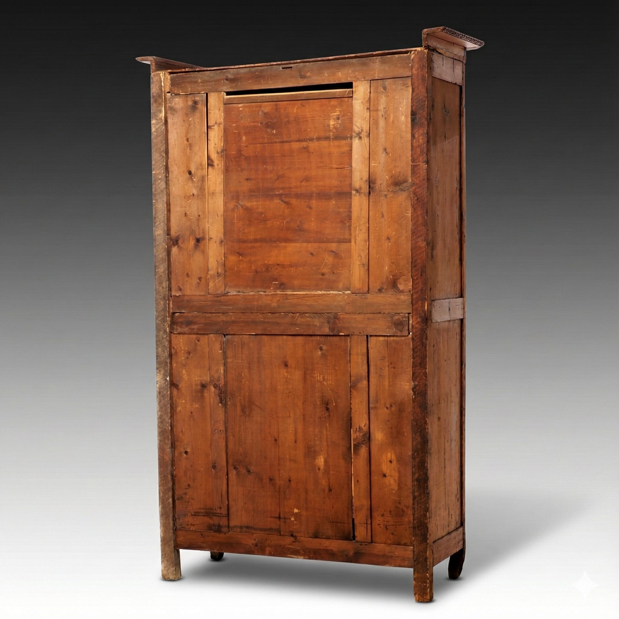 French Provincial Carved Pine "Wedding" Armoire, 19th Century