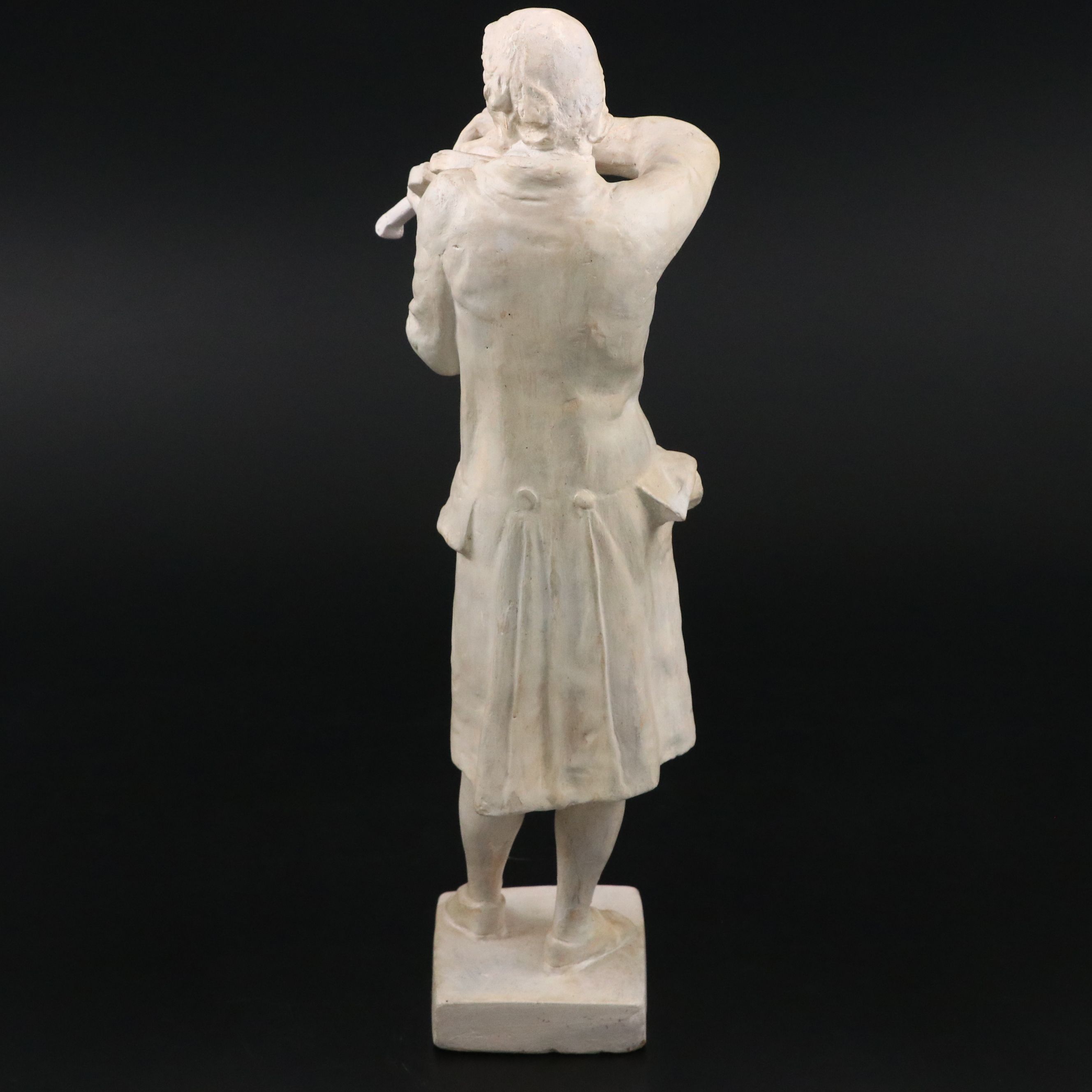 William Mercer Cast Plaster Violinist or Luthier Figurine, 19th Century