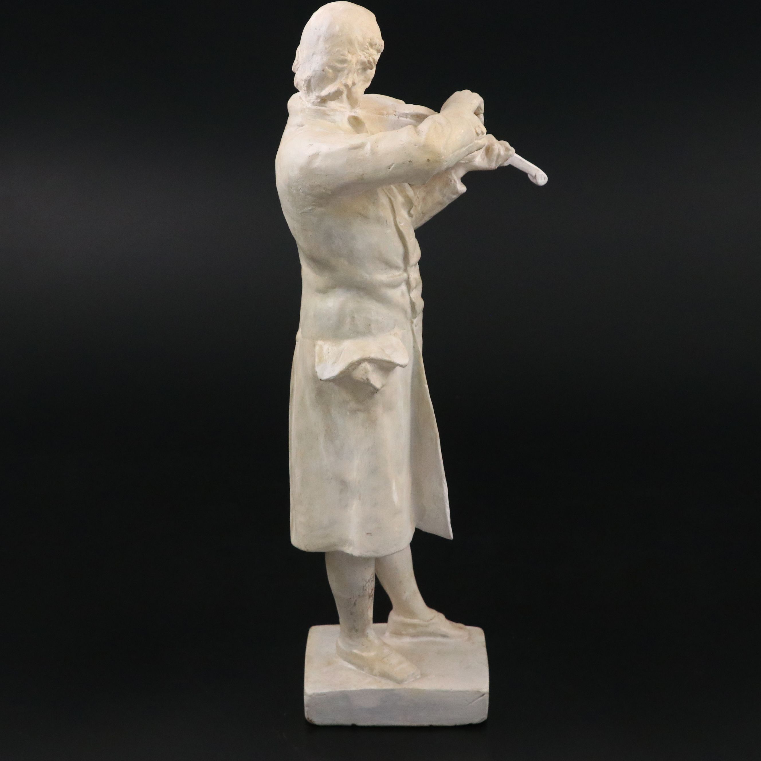 William Mercer Cast Plaster Violinist or Luthier Figurine, 19th Century