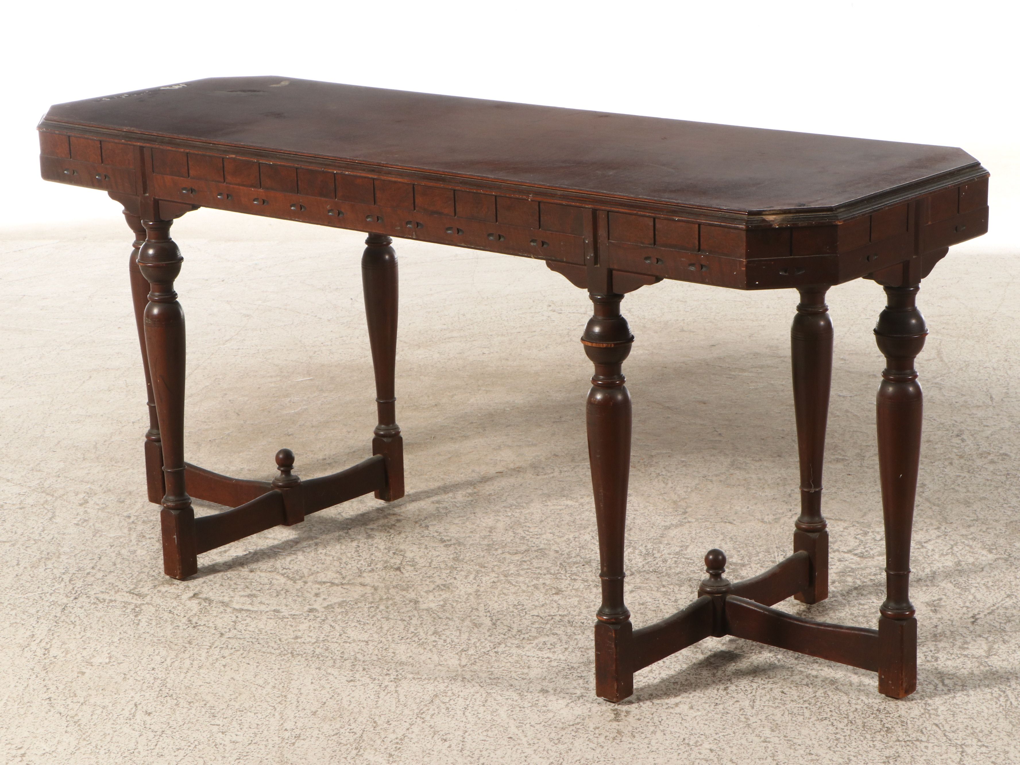 Jacobean Style Walnut Library Table, 1920s