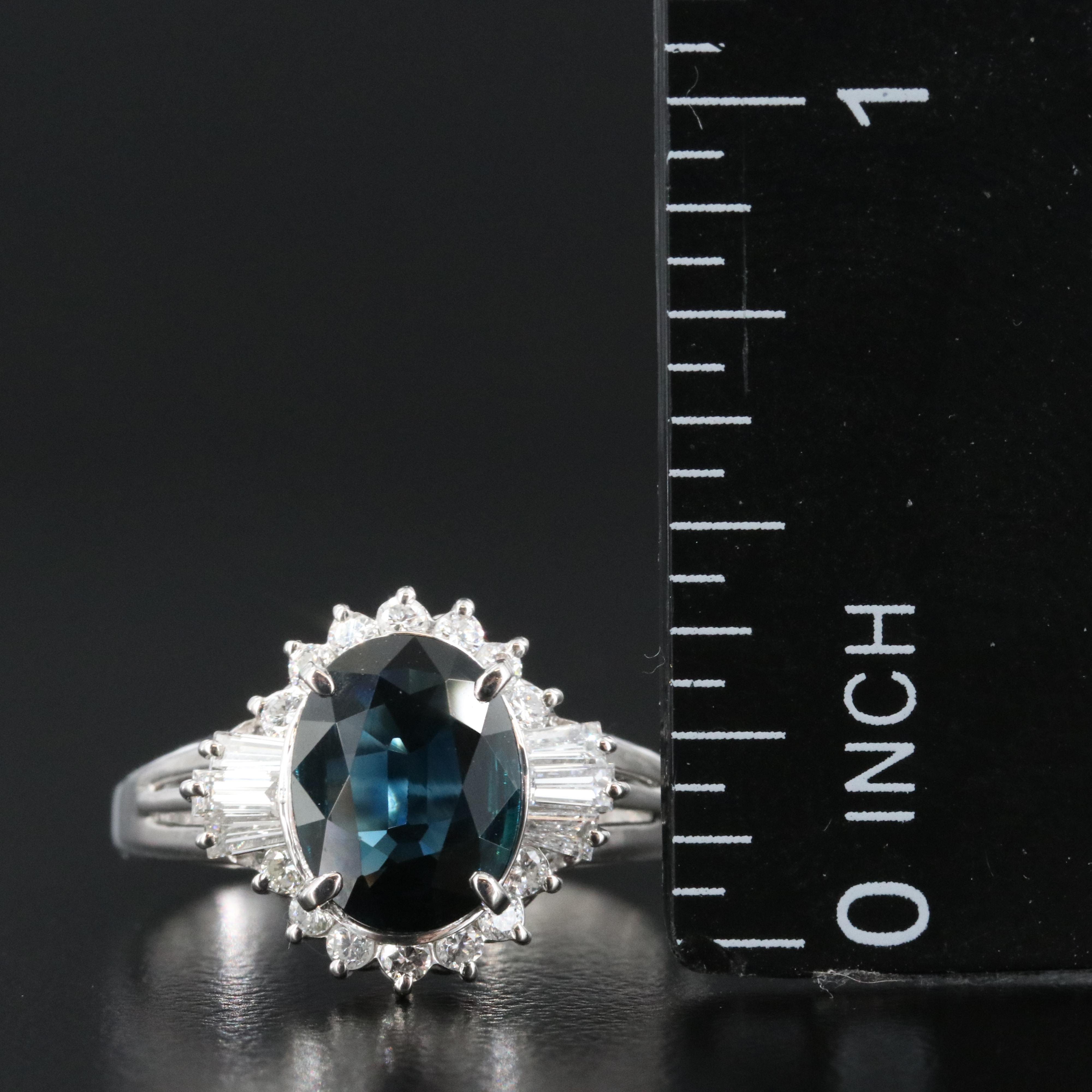 Platinum 1.55 CT Sapphire and 0.41 CTW Diamond Ring