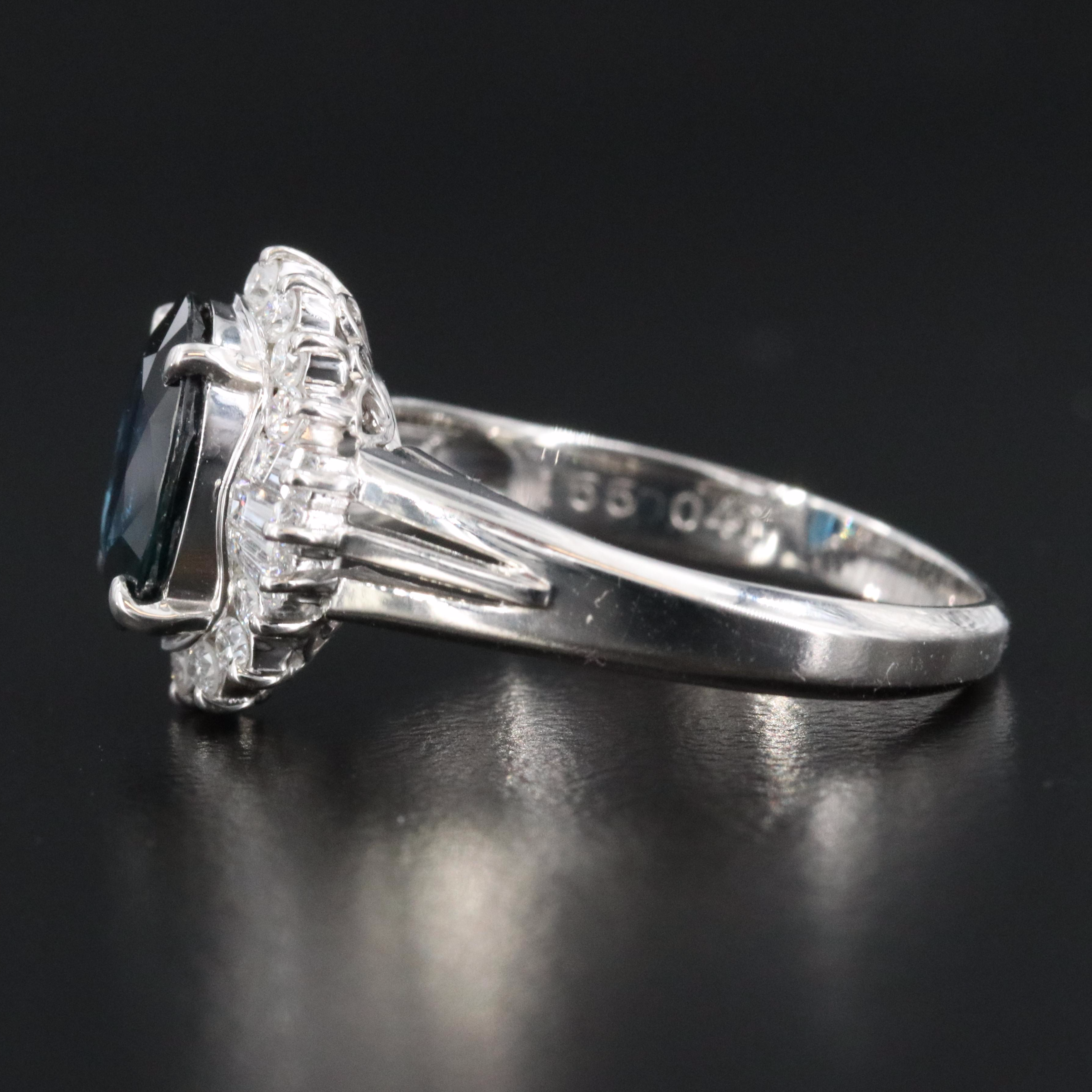 Platinum 1.55 CT Sapphire and 0.41 CTW Diamond Ring