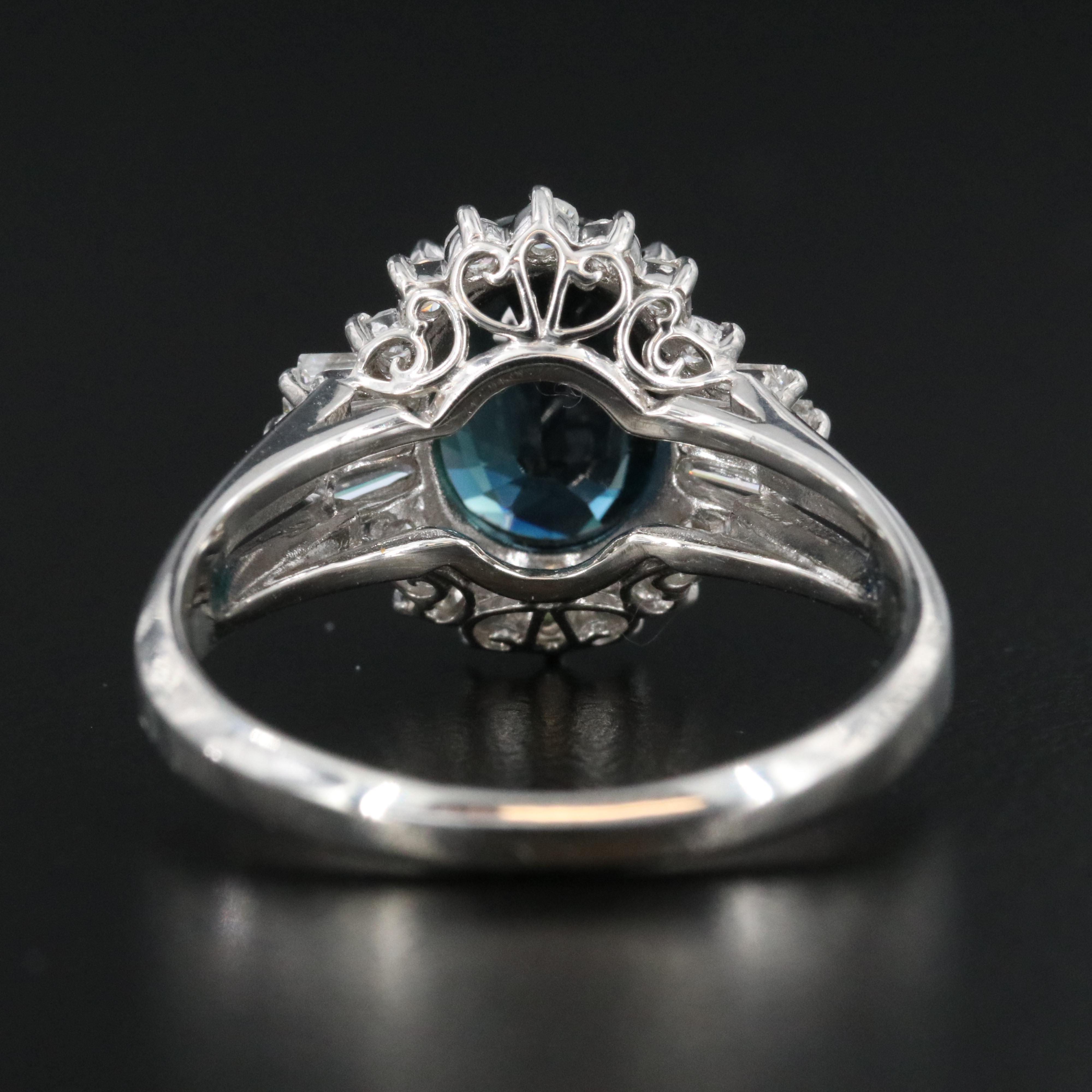 Platinum 1.55 CT Sapphire and 0.41 CTW Diamond Ring