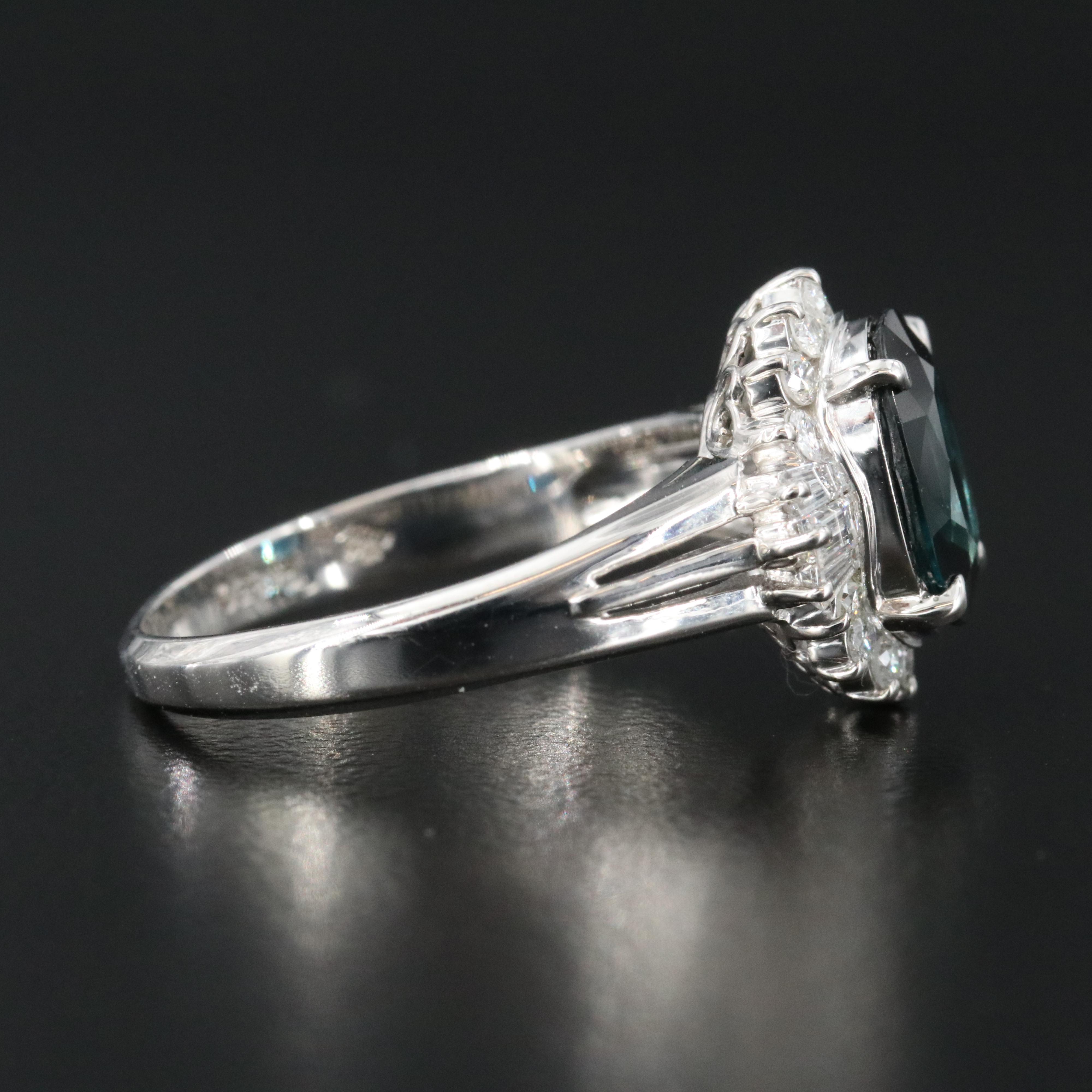 Platinum 1.55 CT Sapphire and 0.41 CTW Diamond Ring