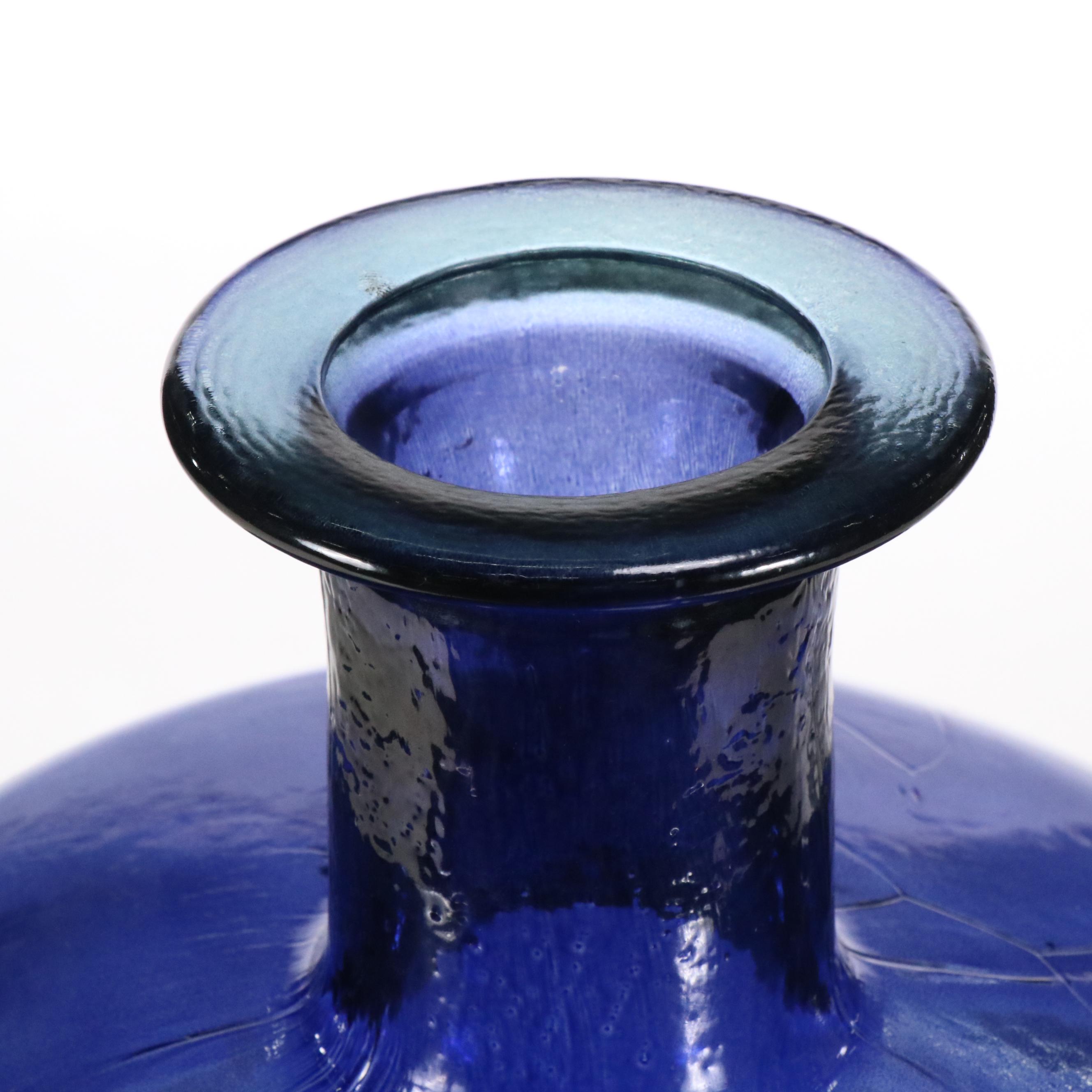 Blue Ombré Glass Floor Vase