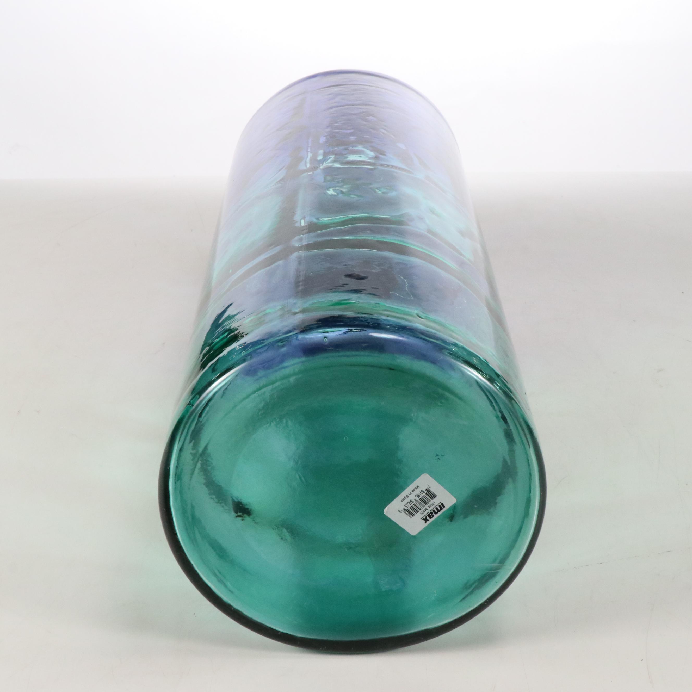 Blue Ombré Glass Floor Vase