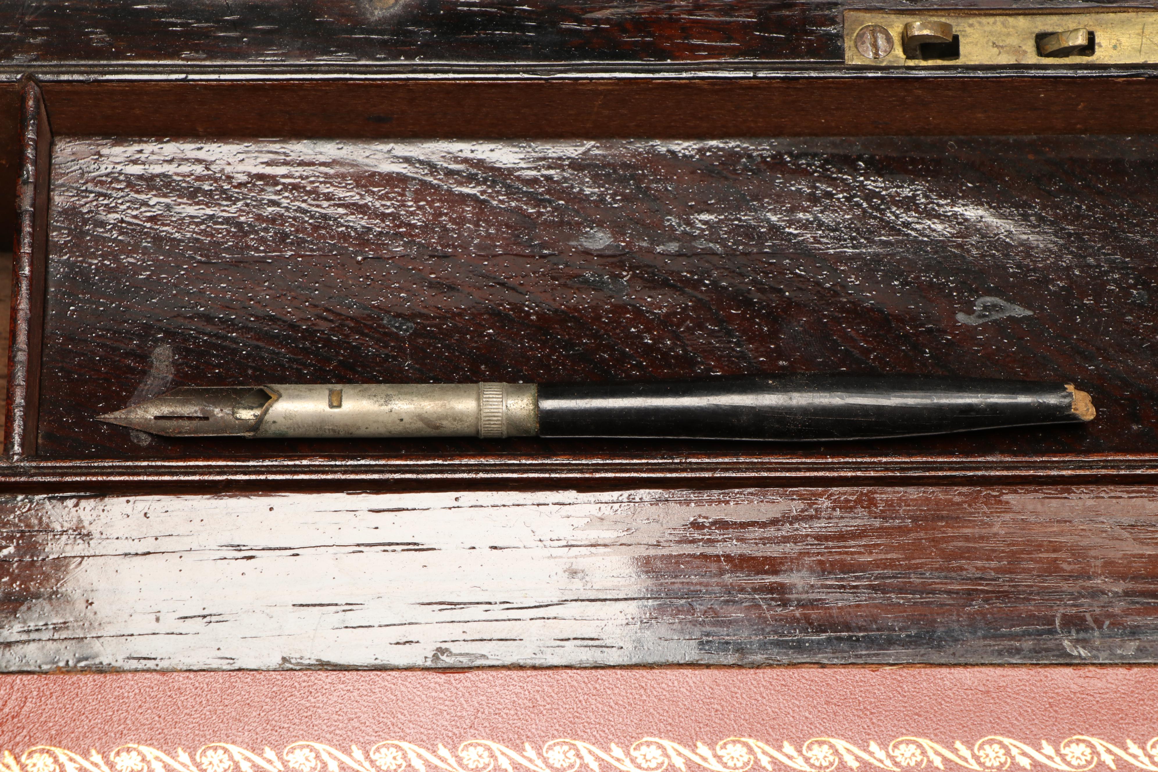 Wooden Lap Desk with Brass Finish Accents