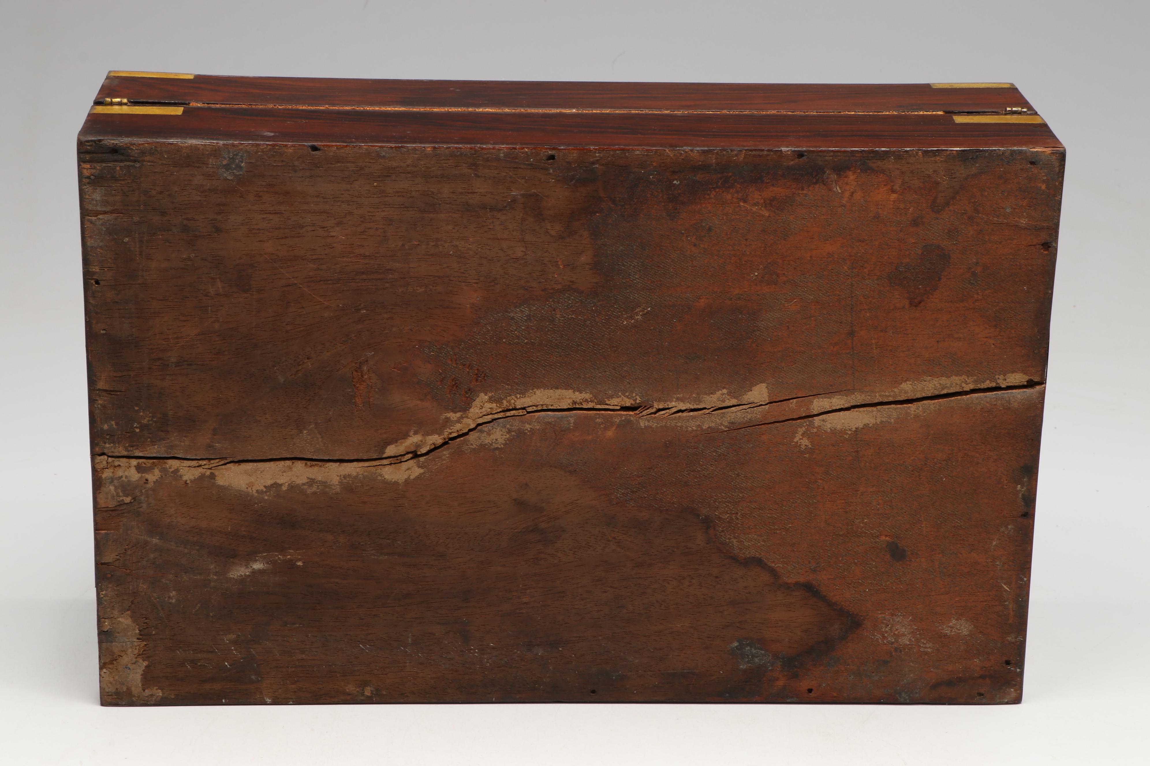 Wooden Lap Desk with Brass Finish Accents