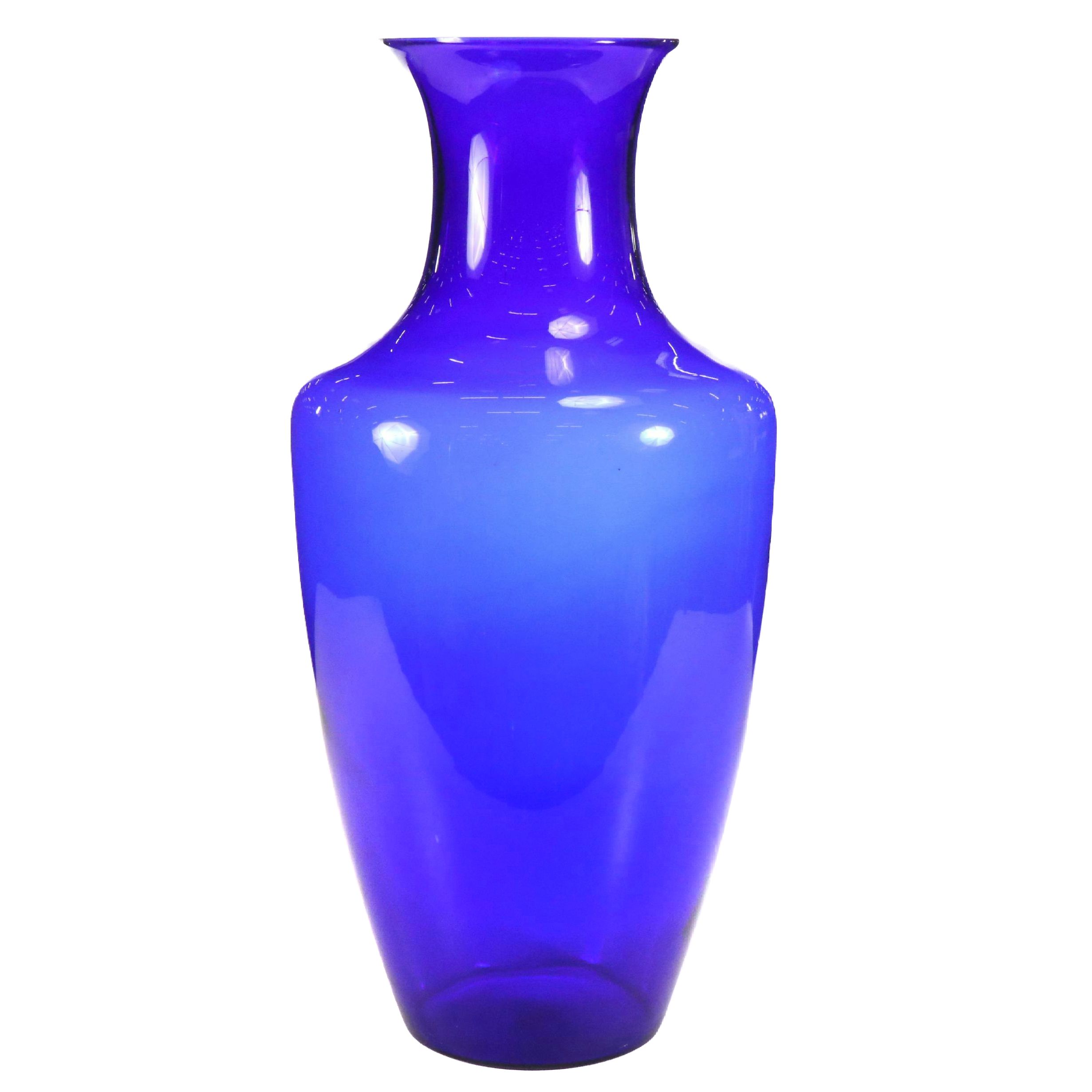 Cobalt Blue Glass Floor Vase