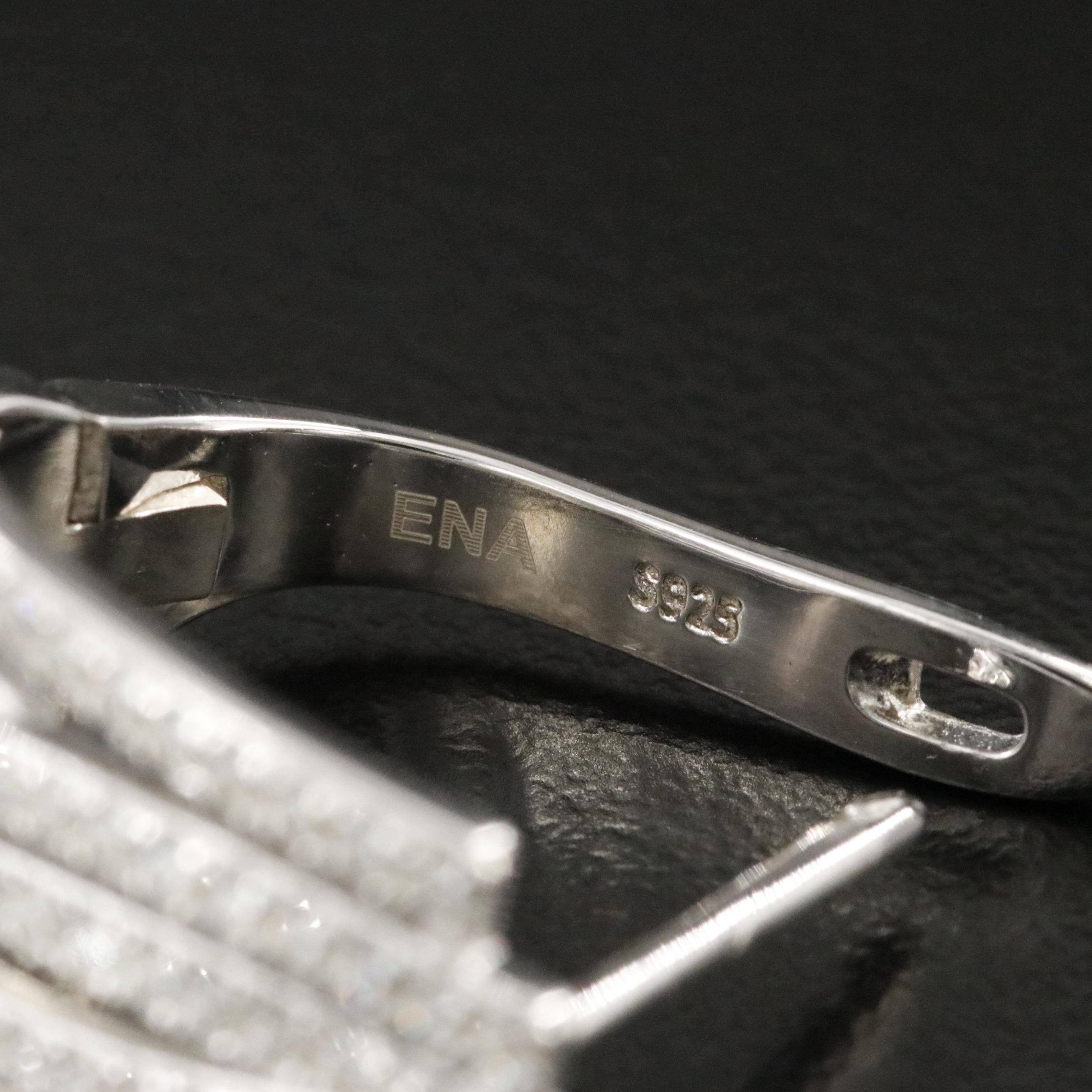 Sterling Moissanite Crossover Hoop Earrings