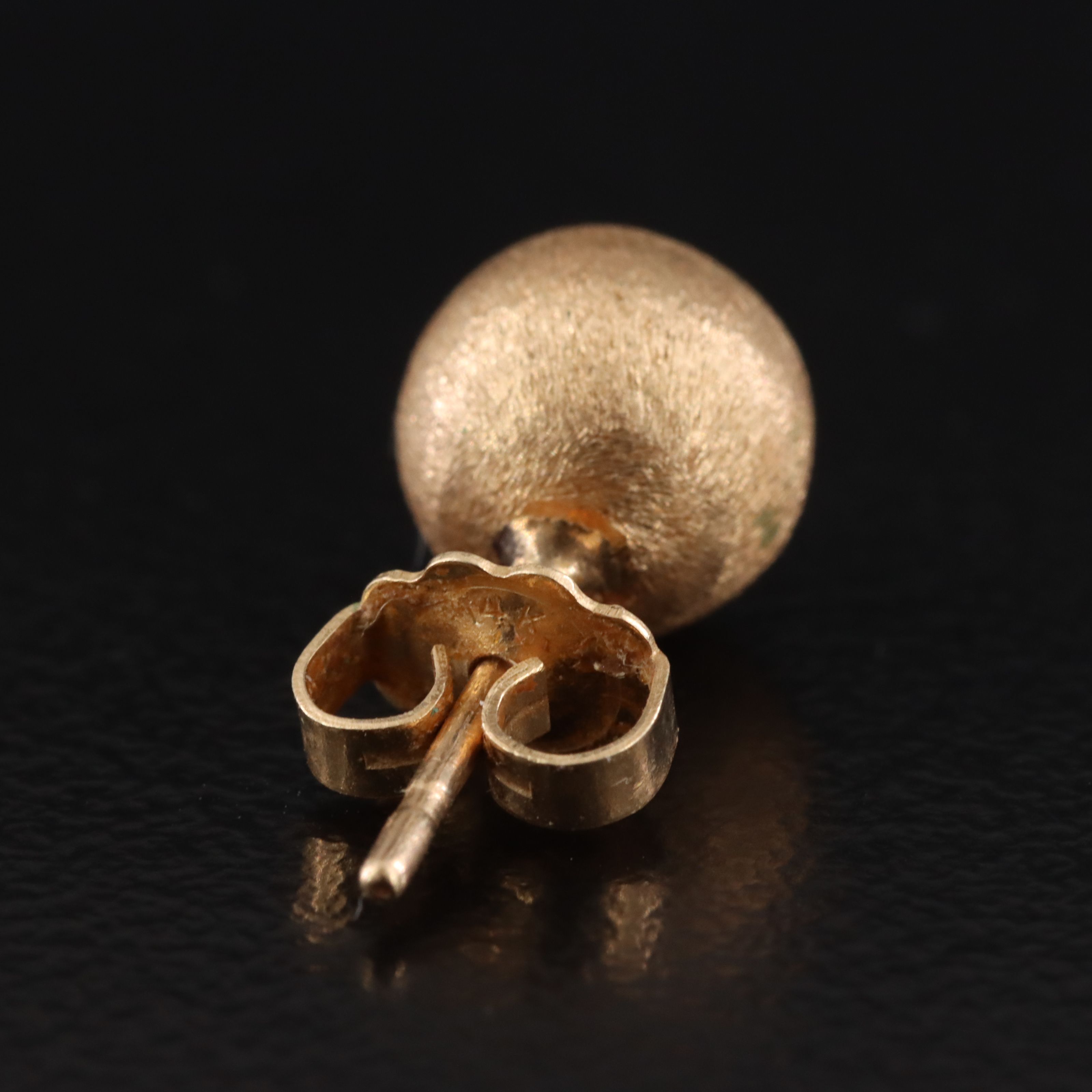 14K Ball and Faux Pearl Earrings