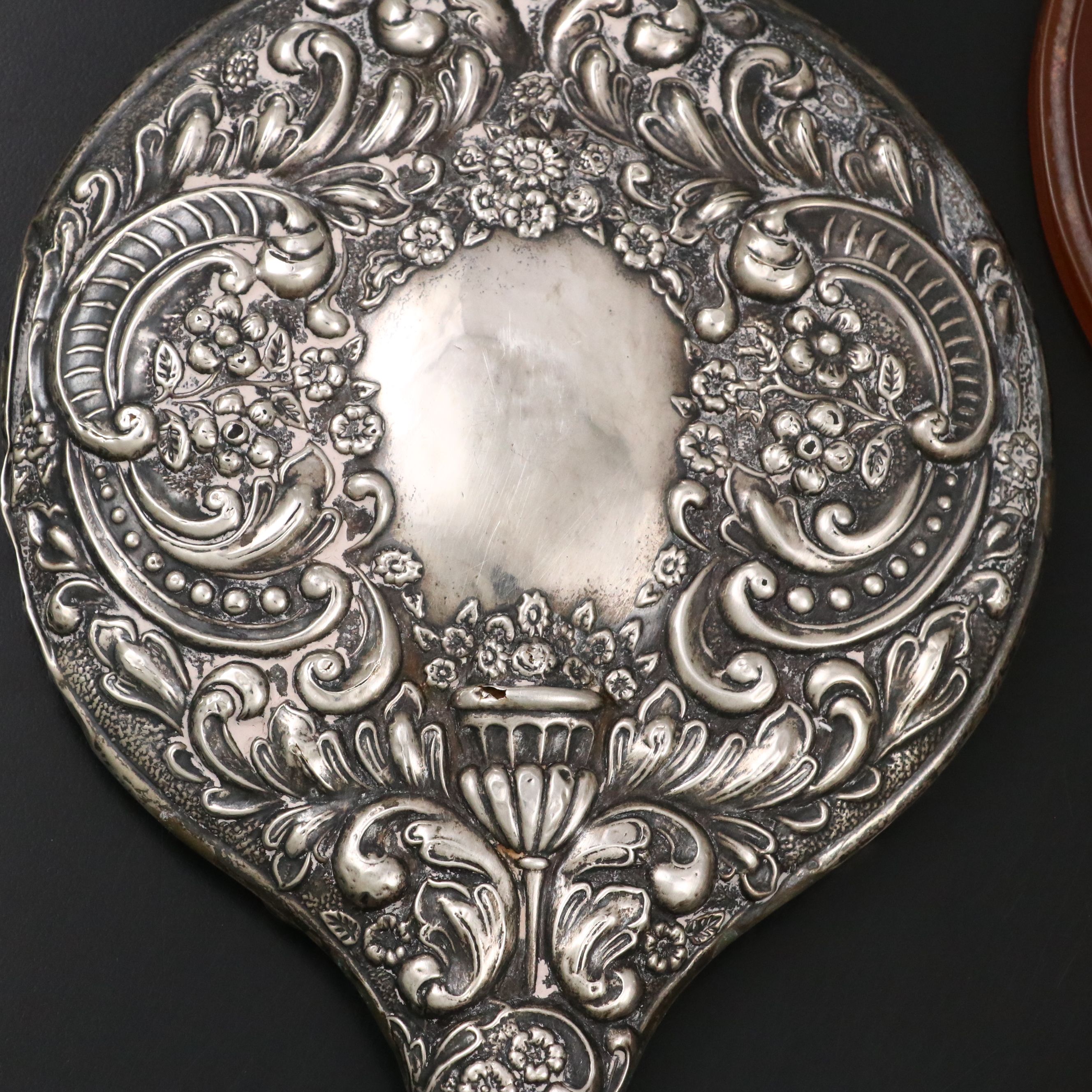 La Coquette Celluloid Mirror with Sterling Silver Hand Mirrors