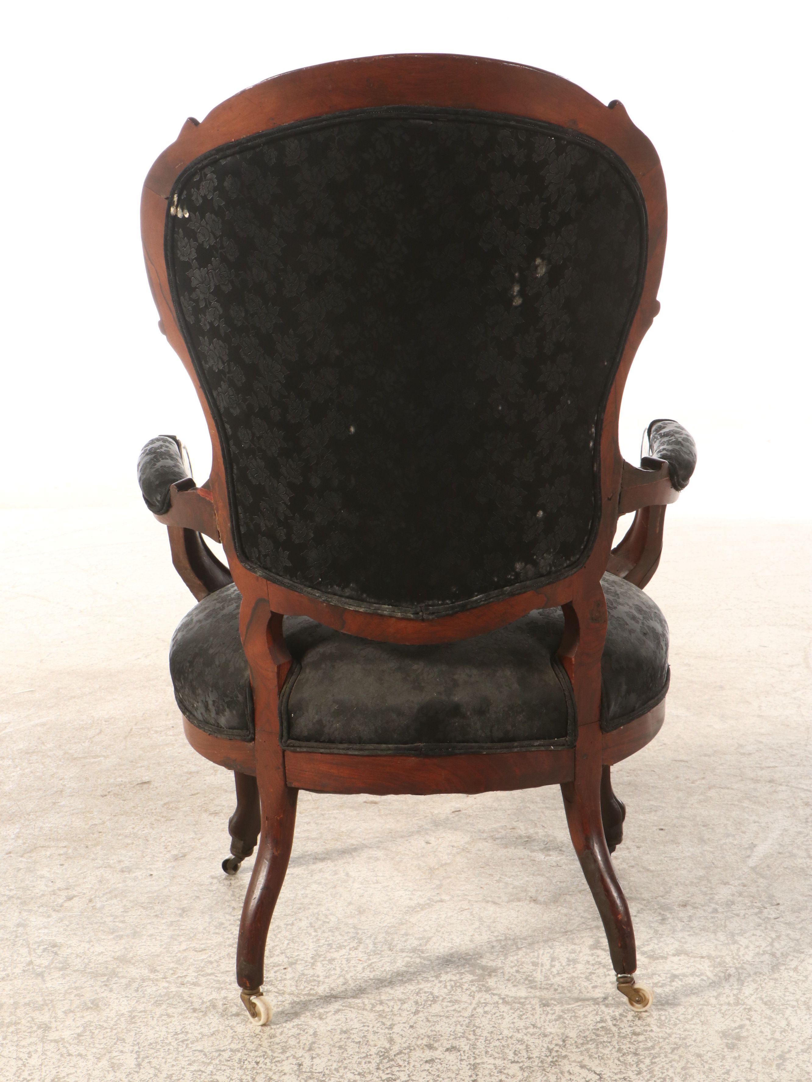 Victorian Carved Mahogany Armchair, Late 19th to Early 20th Century