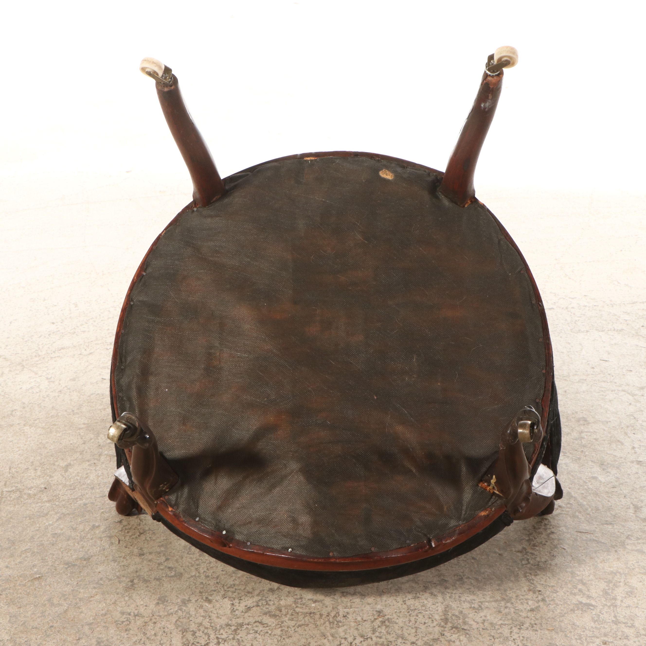 Victorian Carved Mahogany Armchair, Late 19th to Early 20th Century