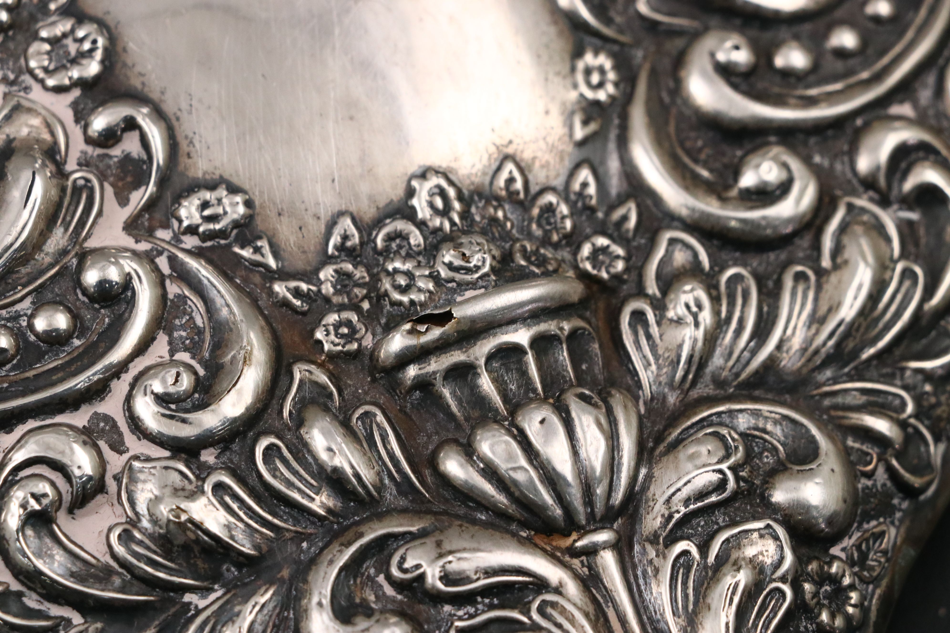 La Coquette Celluloid Mirror with Sterling Silver Hand Mirrors