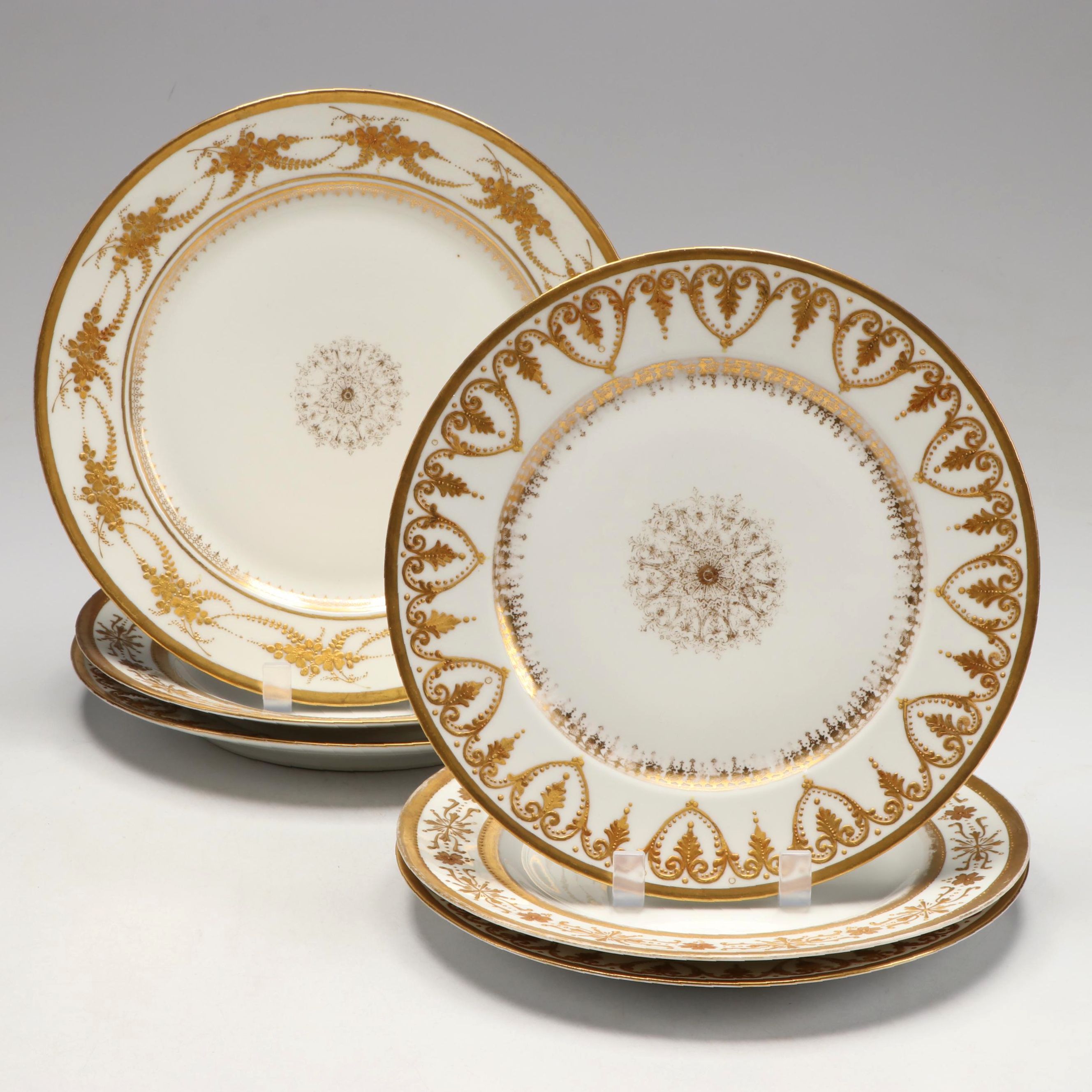 LDBC Gilt Porcelain Dinner Plates