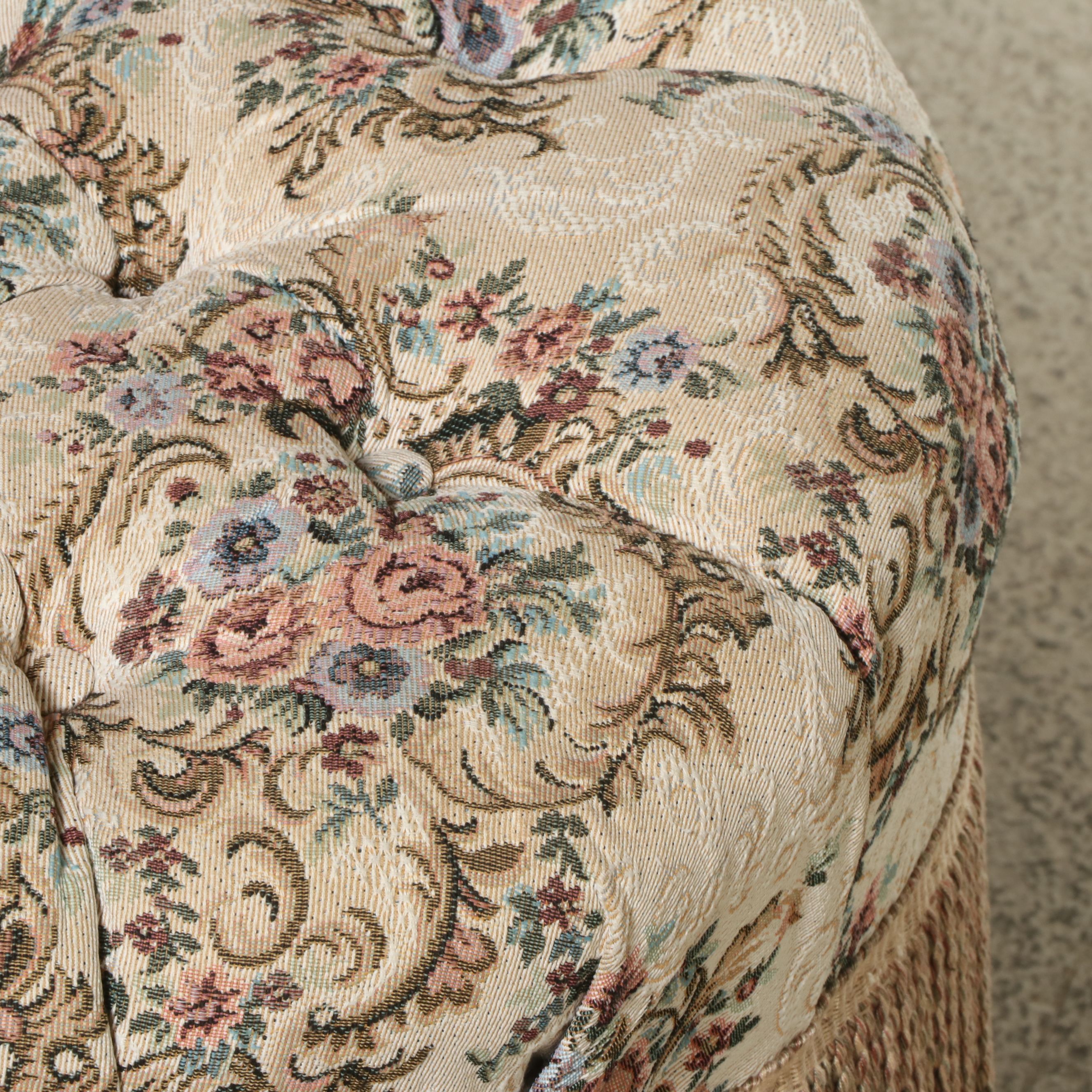 Victorian Style Upholstered Walnut Vanity Chair, Early to Mid-20th Century