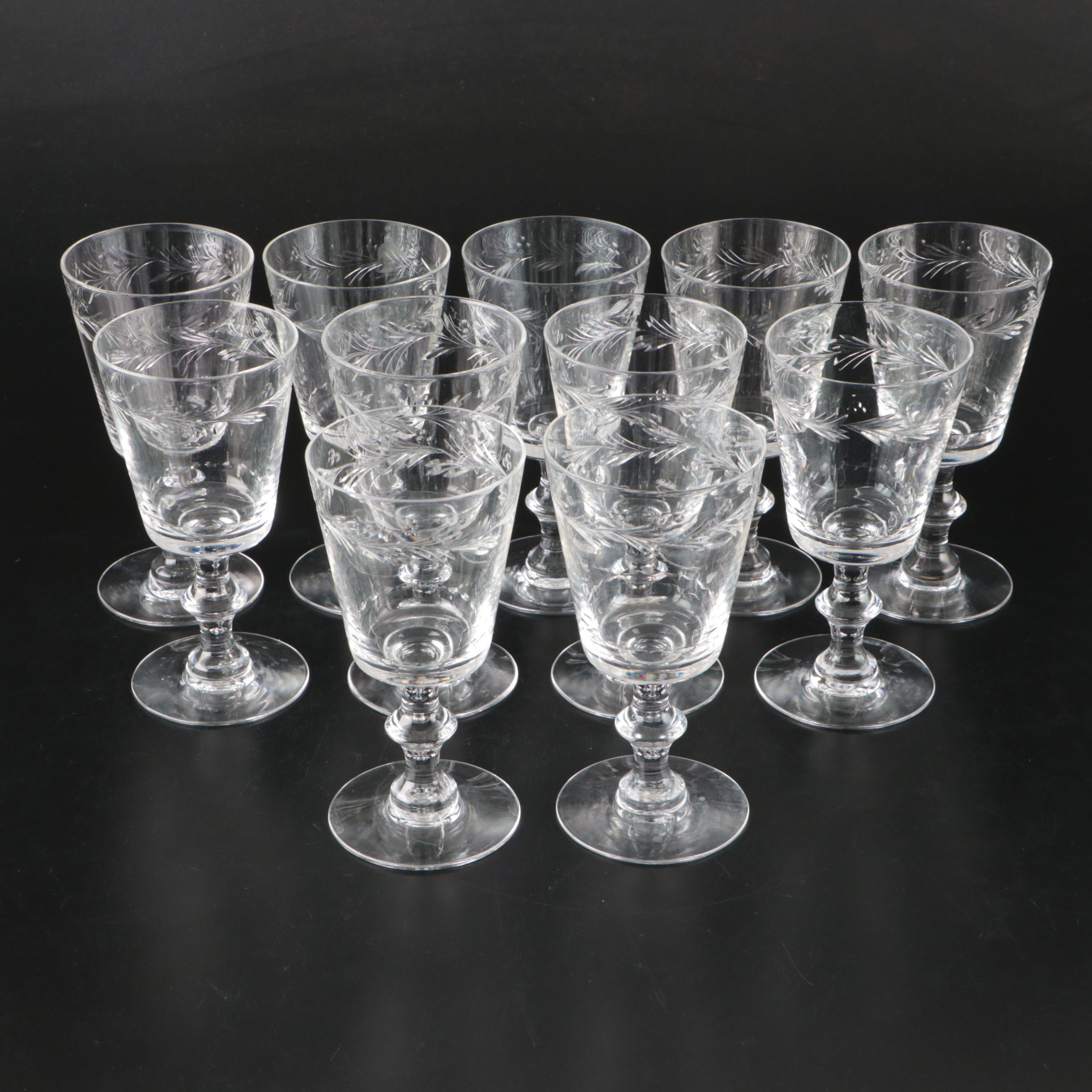 Hawkes "Chelsea Rose" Glass Water Goblets