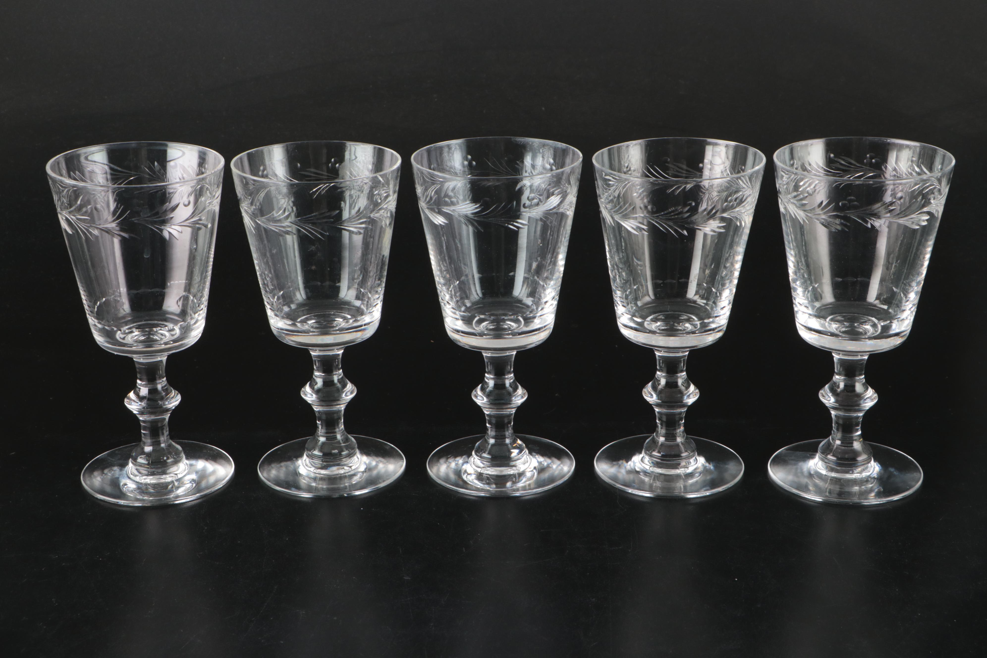 Hawkes "Chelsea Rose" Glass Water Goblets