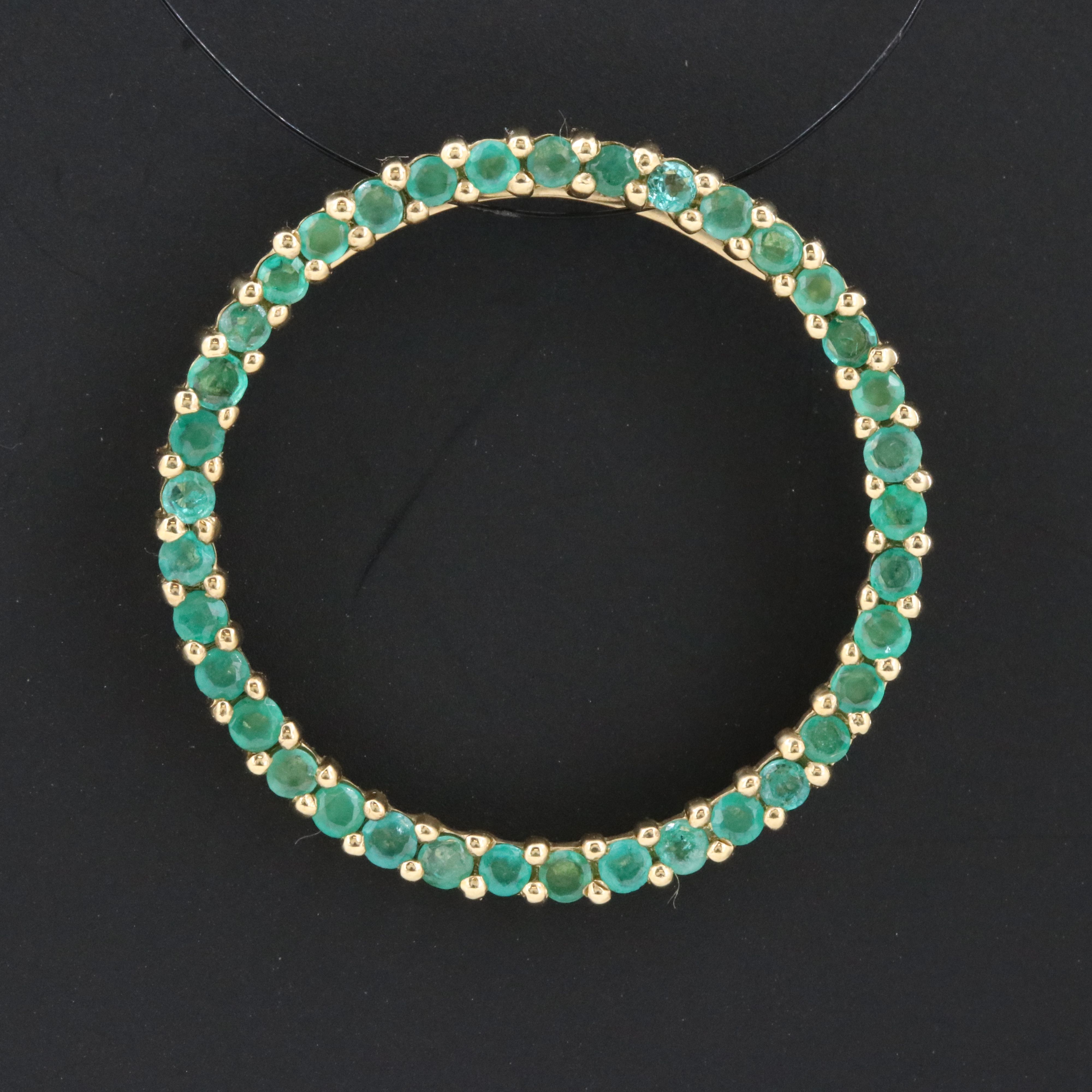 10K Emerald Circle Pendant