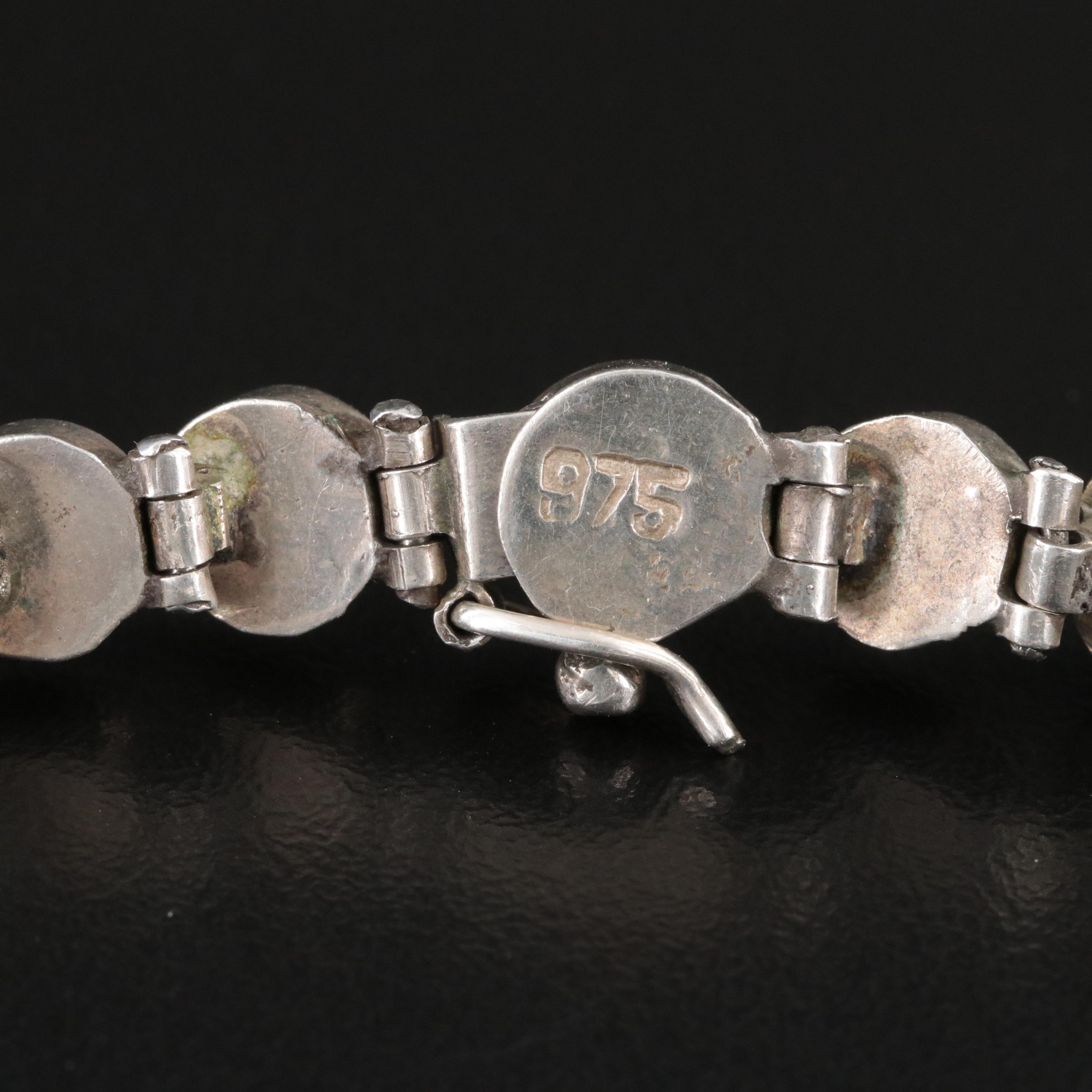 875 Silver Lapis Lazuli and Chrysocolla Bracelet