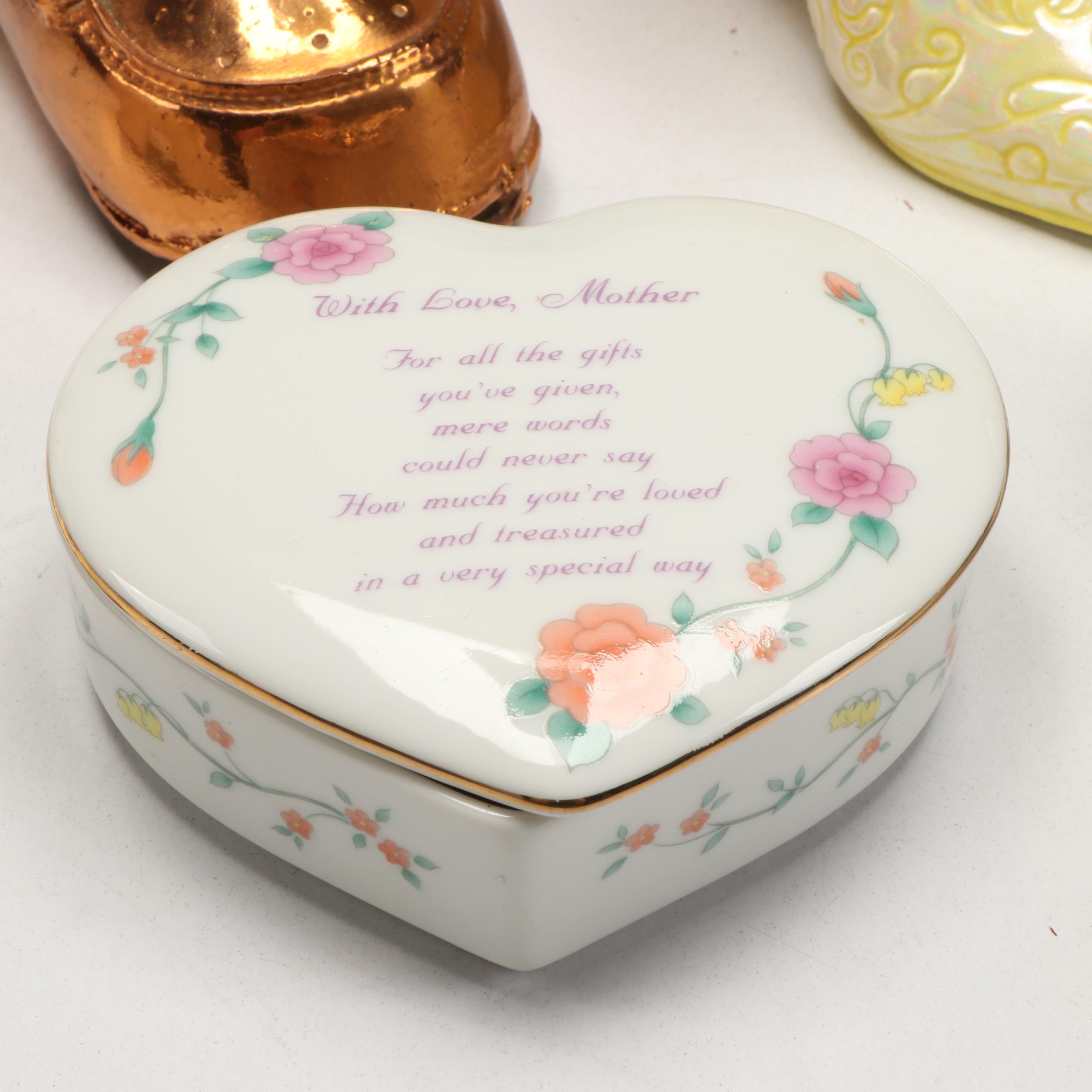 Balenciaga "Quadrille" Perfume Bottle, Copper Plate Baby Shoe, and More