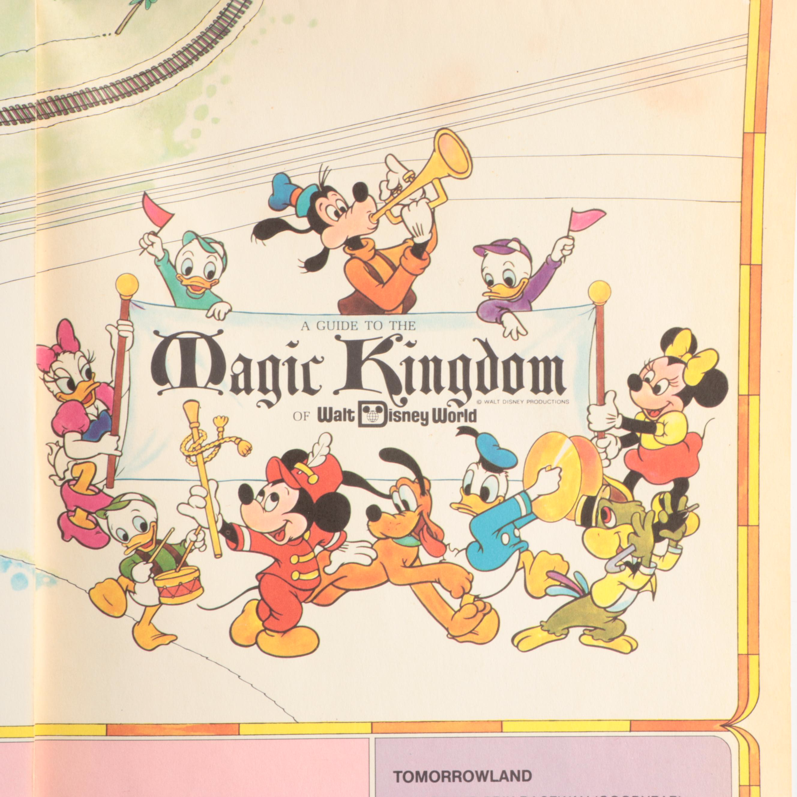 "A Guide to the Magic Kingdom of Walt Disney World" Lithograph Map, 1970s