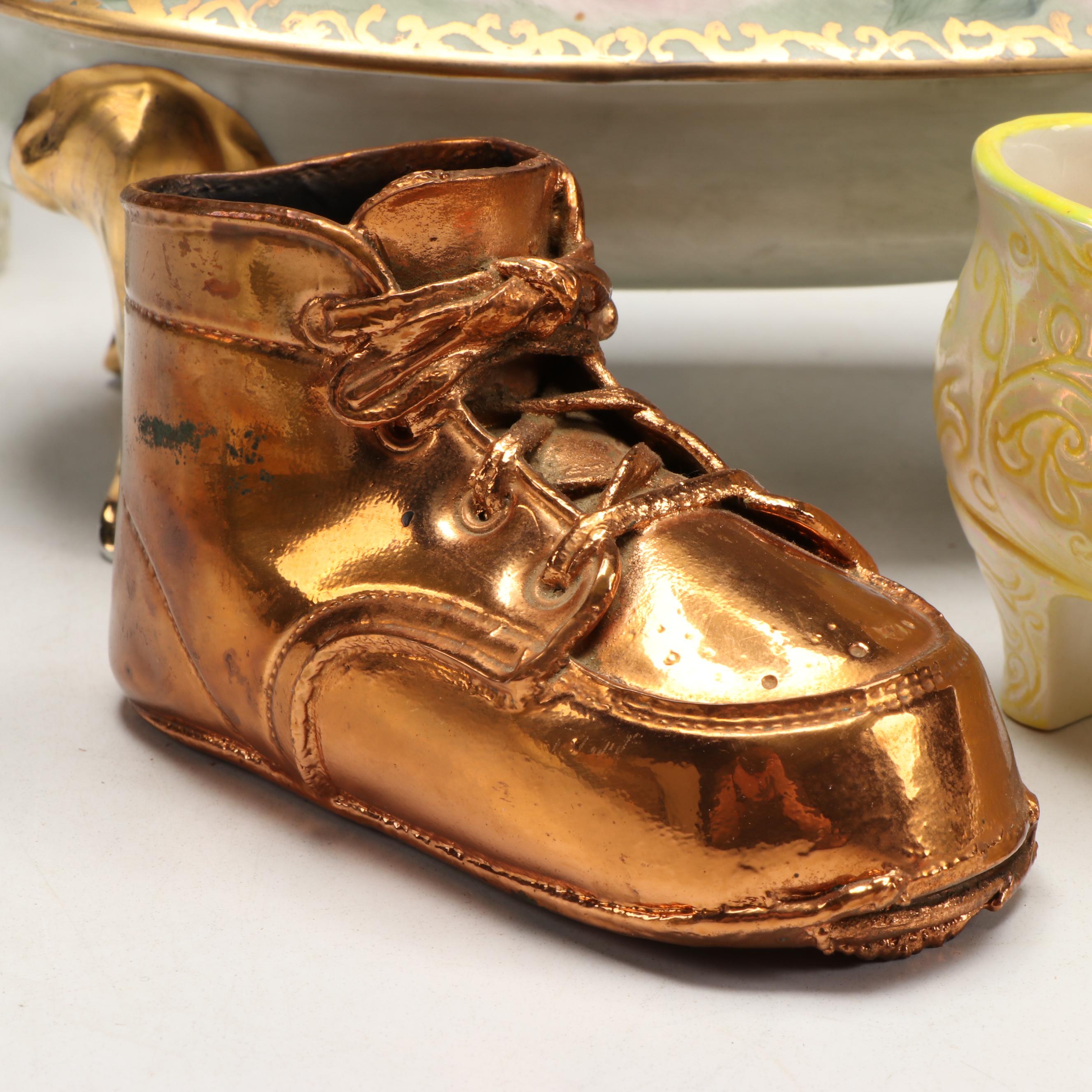 Balenciaga "Quadrille" Perfume Bottle, Copper Plate Baby Shoe, and More