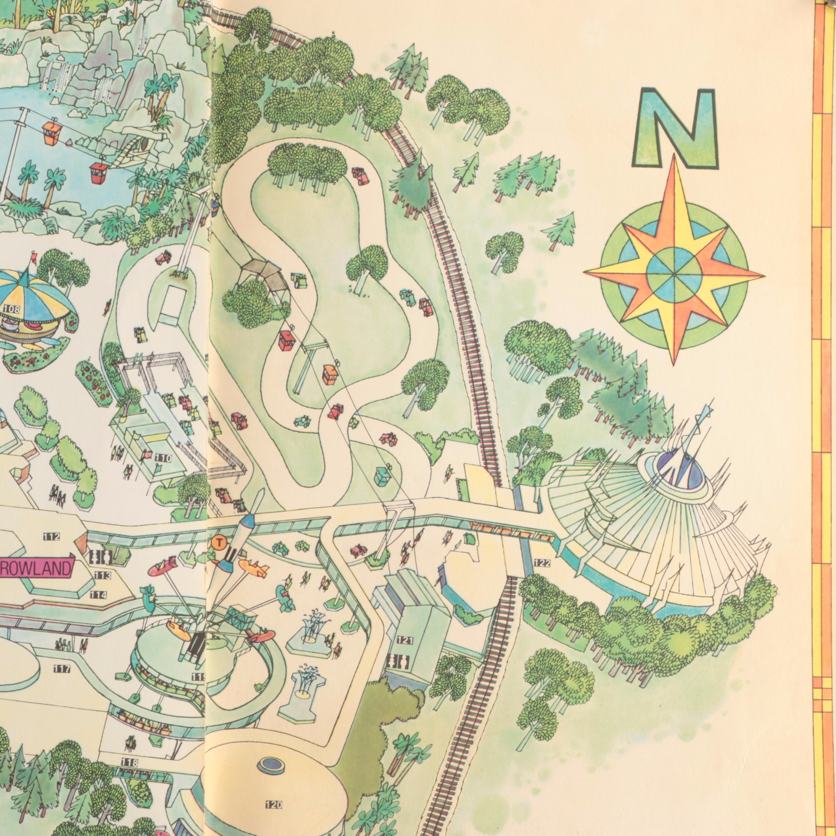 "A Guide to the Magic Kingdom of Walt Disney World" Lithograph Map, 1970s