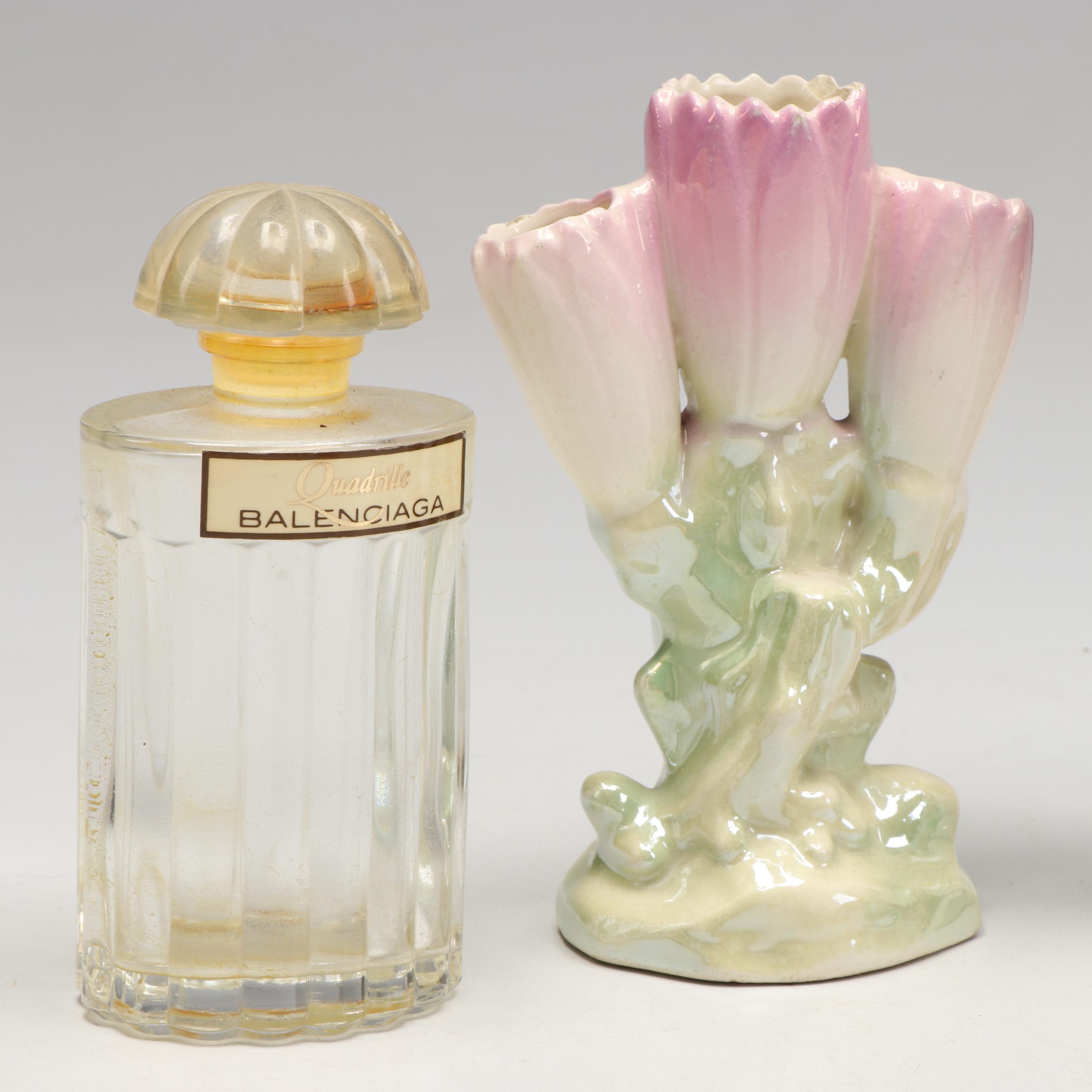 Balenciaga "Quadrille" Perfume Bottle, Copper Plate Baby Shoe, and More