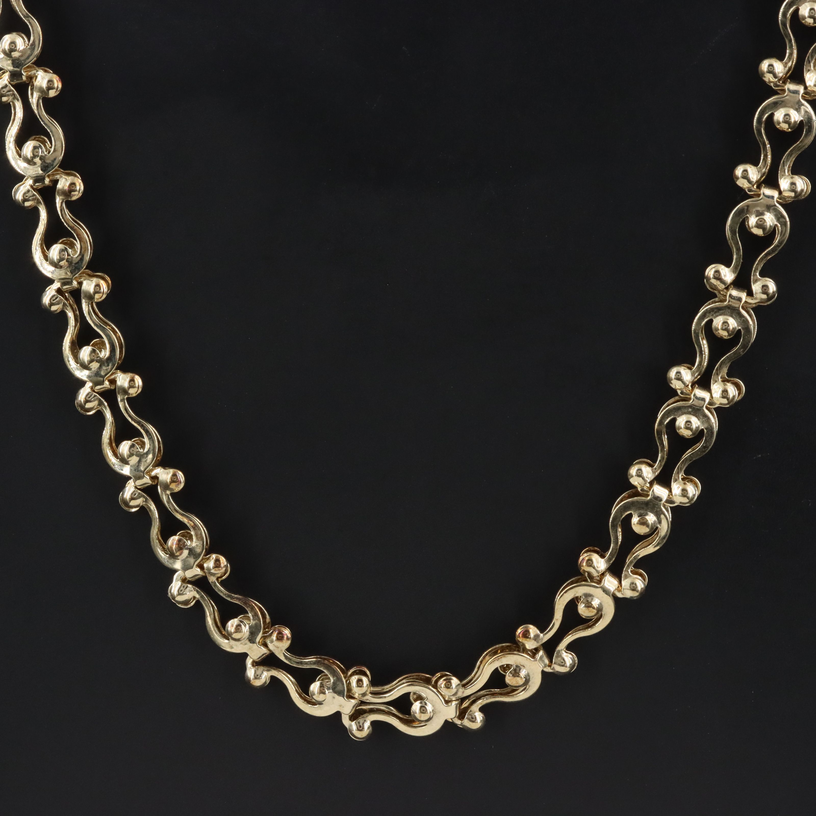 Gold-Filled Omega Fancy Link Necklace