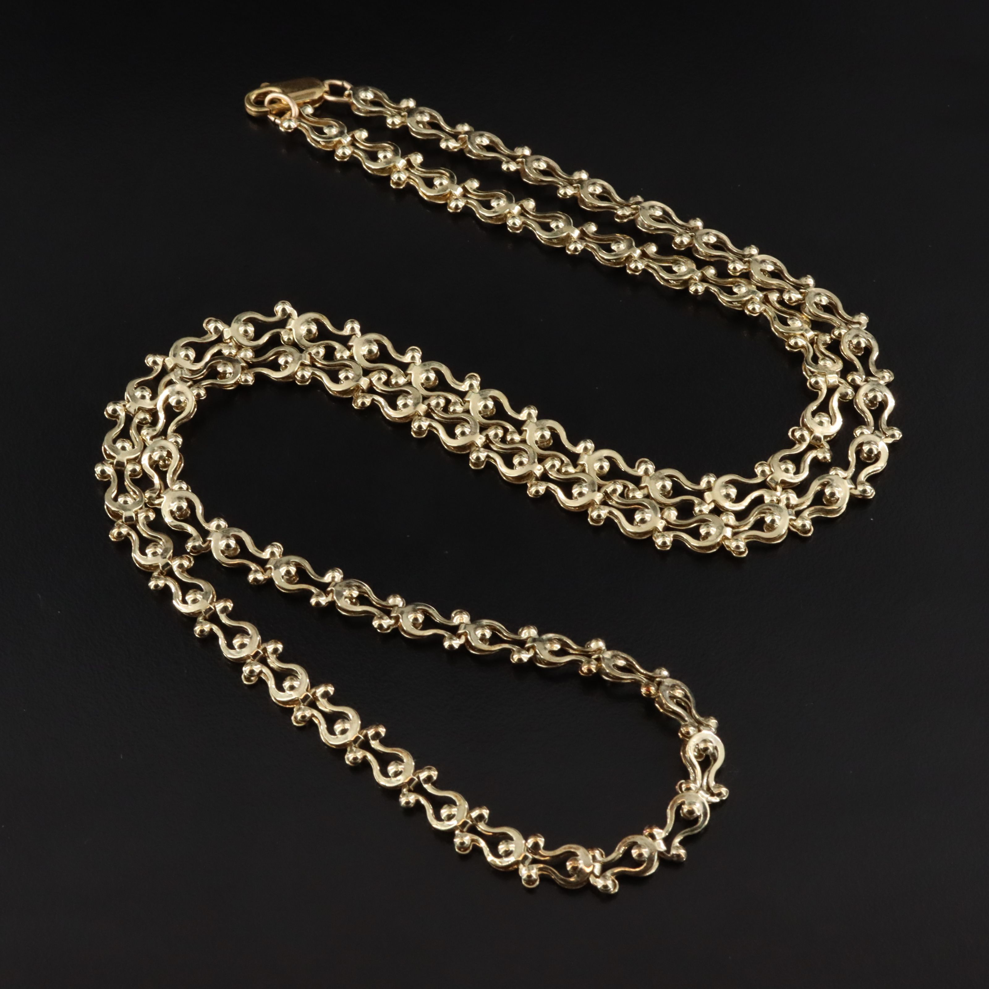 Gold-Filled Omega Fancy Link Necklace