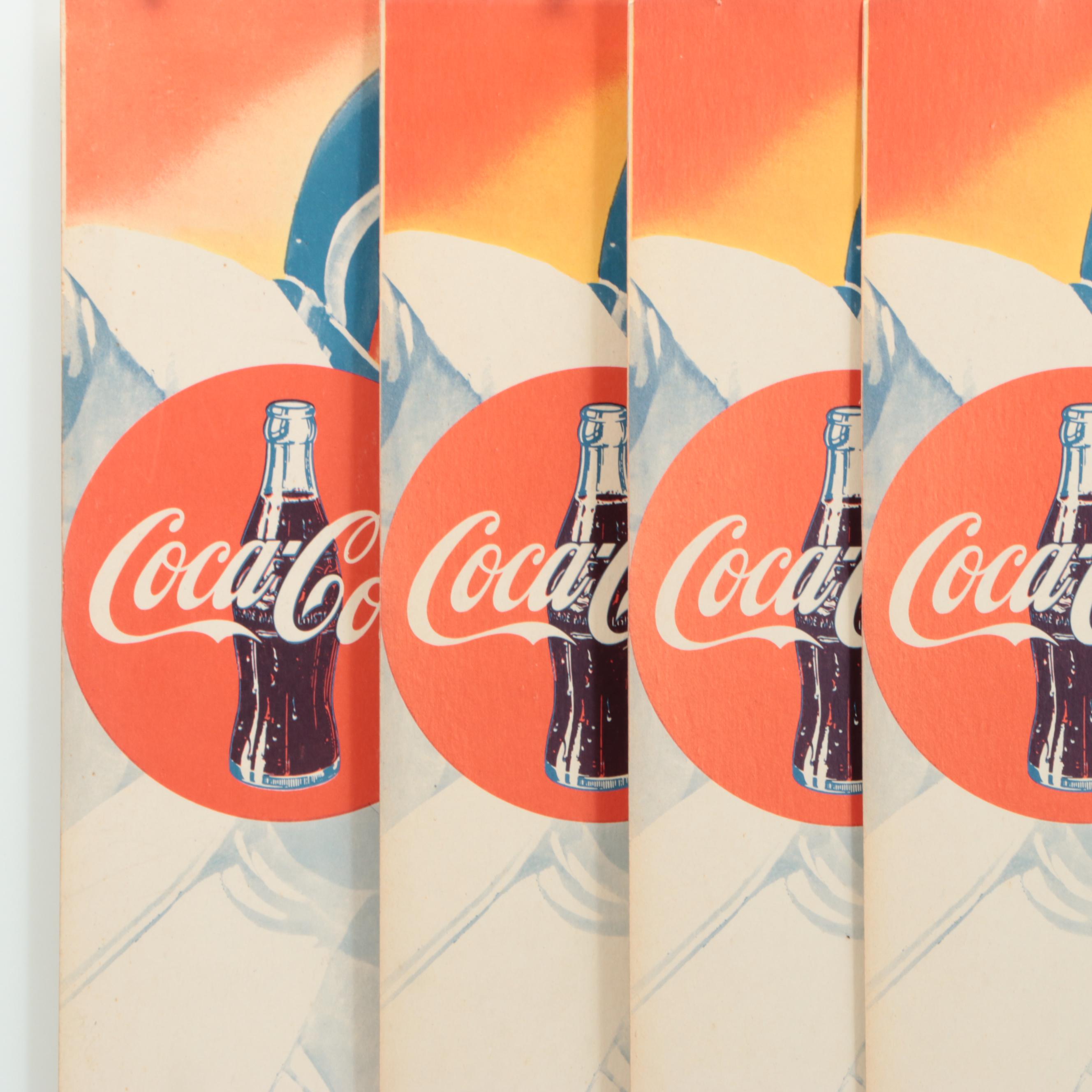 Coca-Cola Football Cardboard Advertising Store Display Signs, 1950s