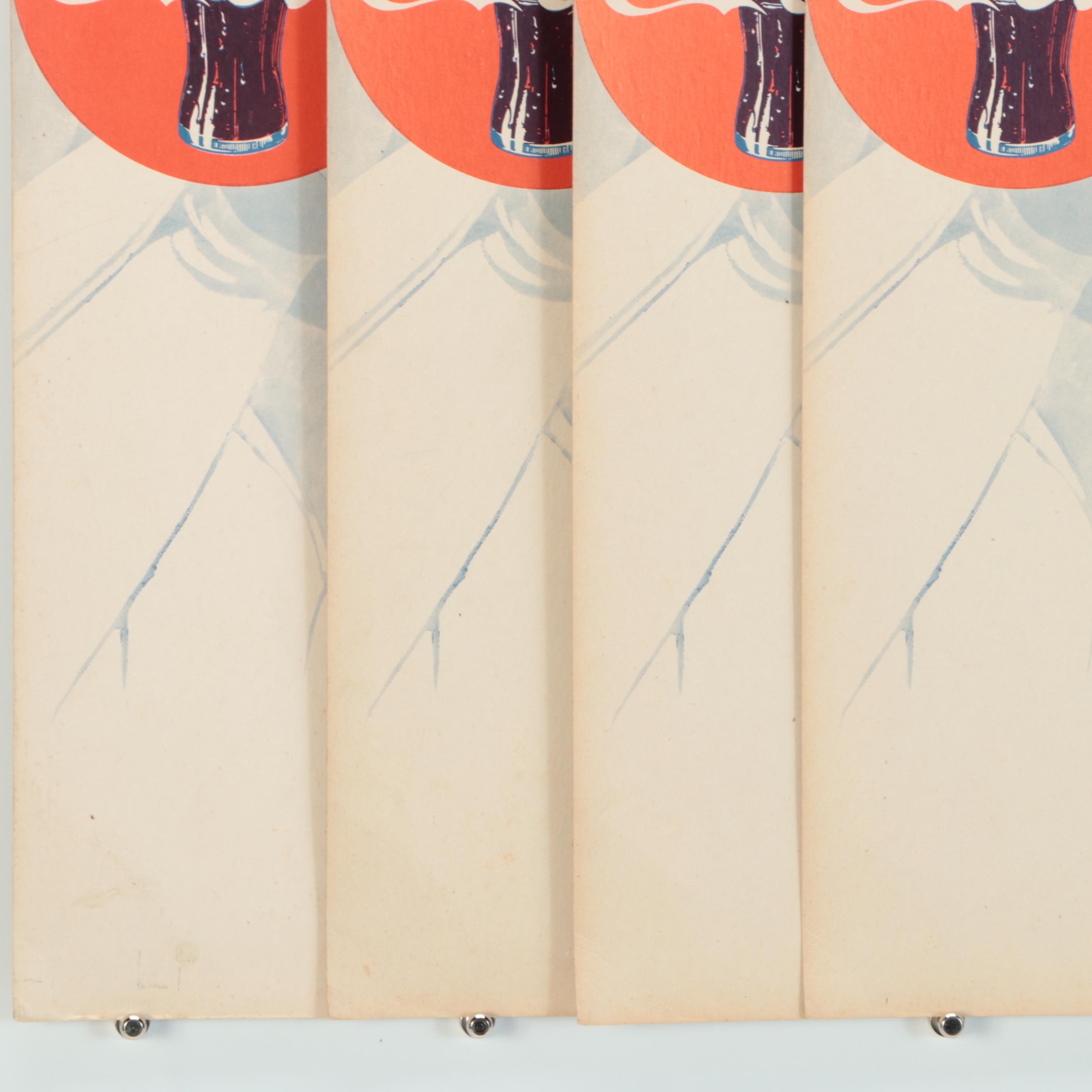 Coca-Cola Football Cardboard Advertising Store Display Signs, 1950s