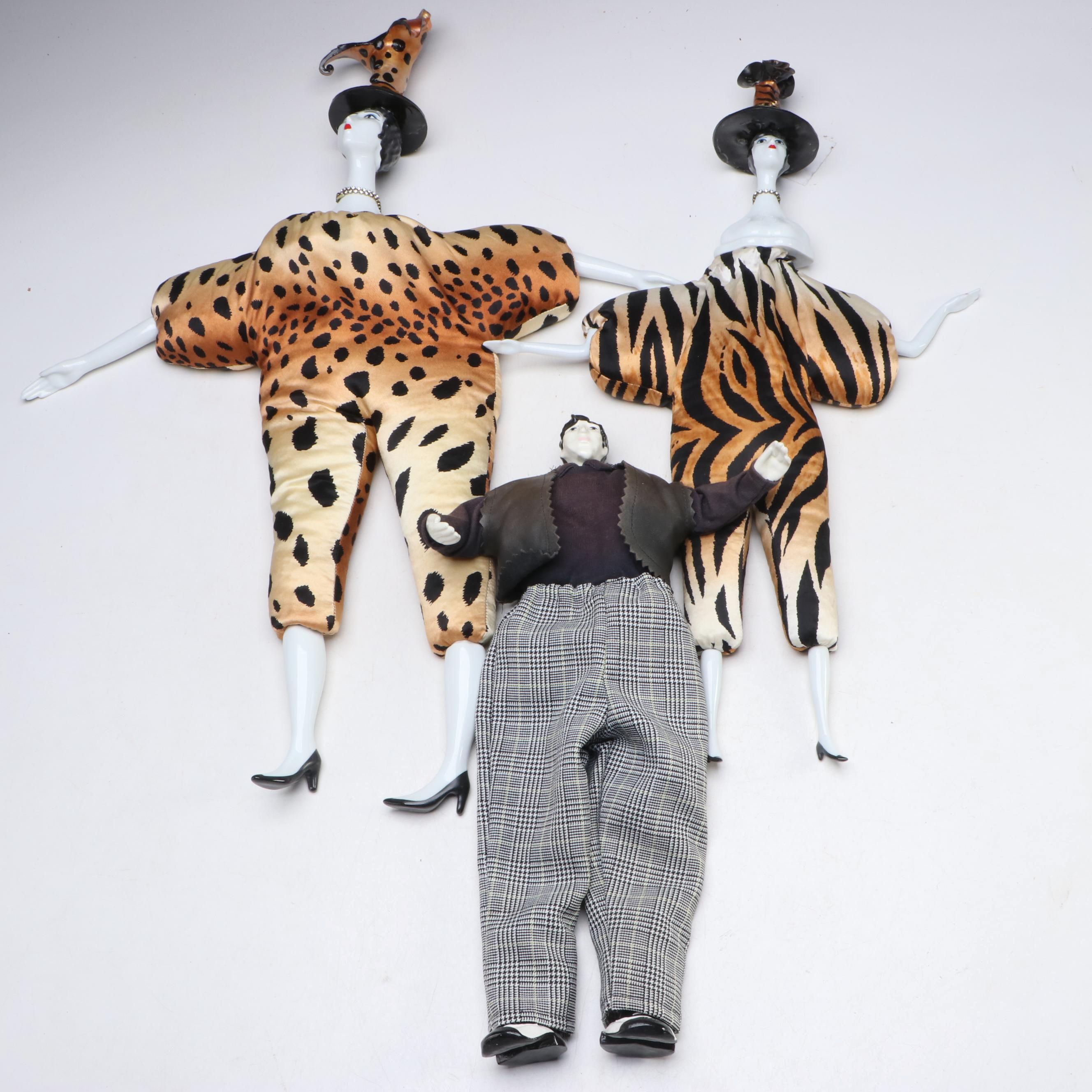 Poupées by Isabelle Animal Print and Other Porcelain and Fabric Dolls