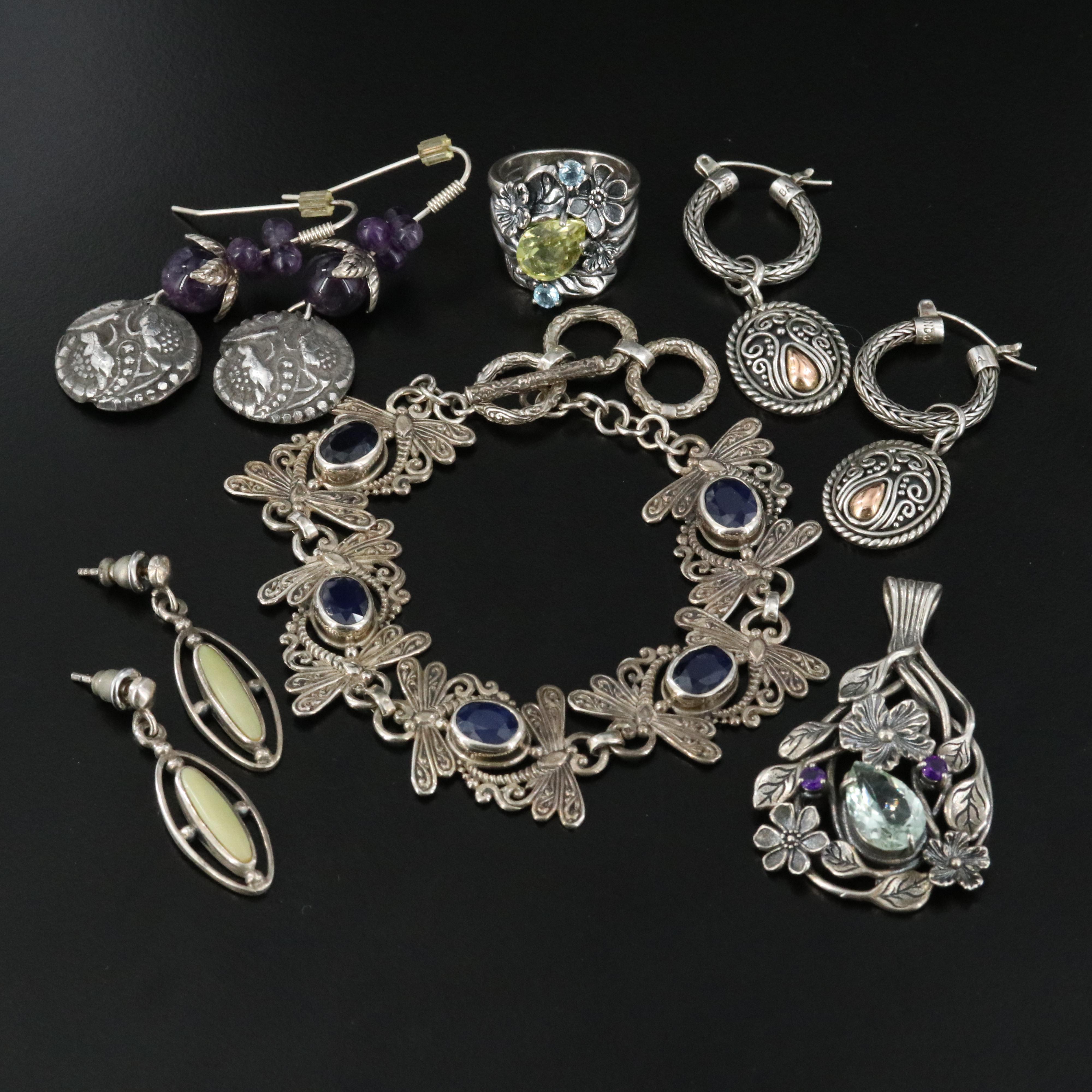 Sterling, 18K, Fine Silver and Gemstones Featured in Jewelry Collection