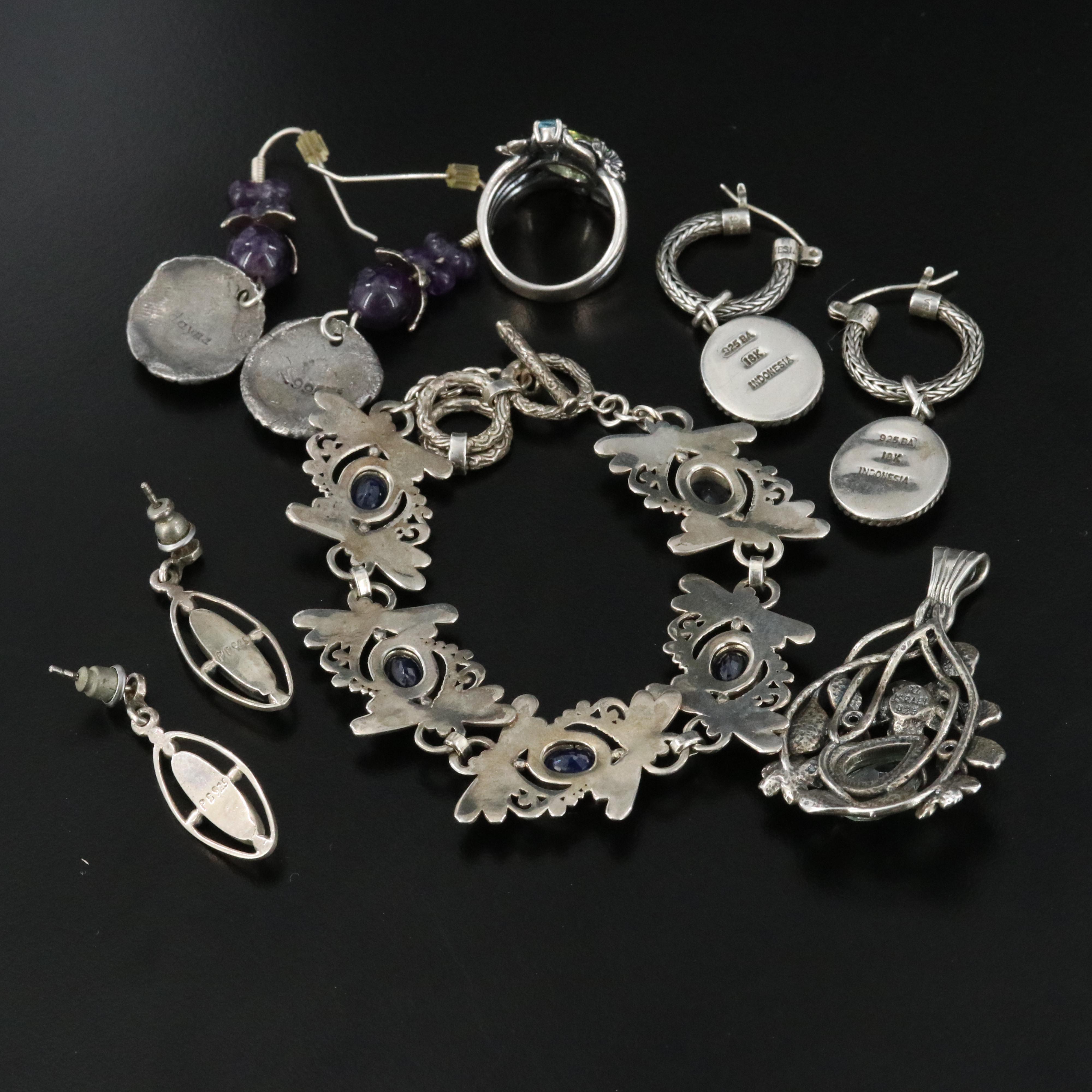 Sterling, 18K, Fine Silver and Gemstones Featured in Jewelry Collection