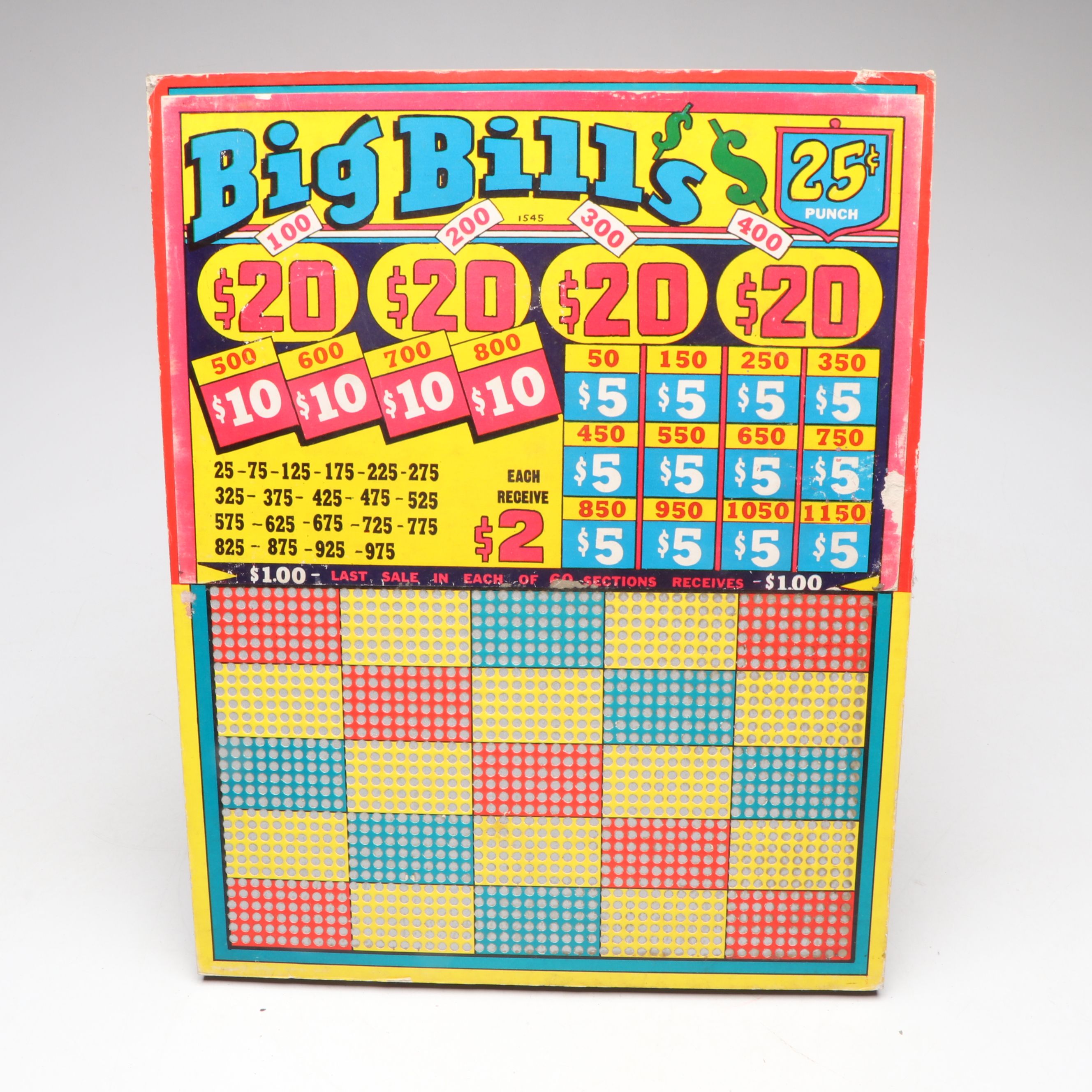 Big Bill's, Dime King and Spotlight Punchboards, Early to Mid-20th C.